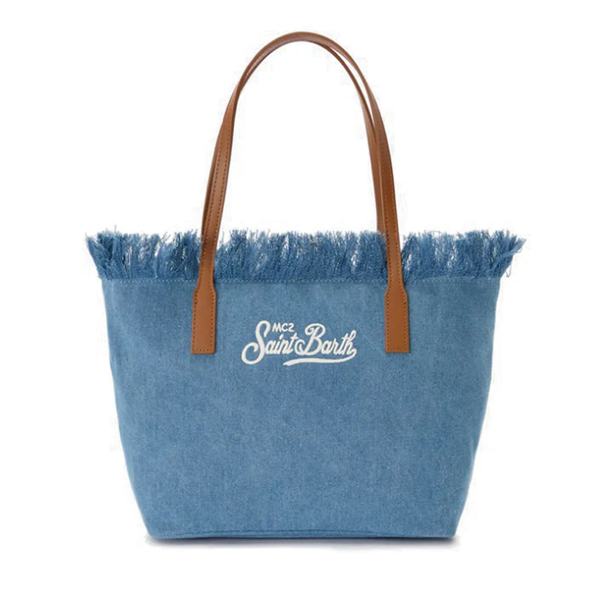 Mc2 Saint Barth B'Borsa City Bag Mid Fringe' Denim Cbmf001-00436L 178875