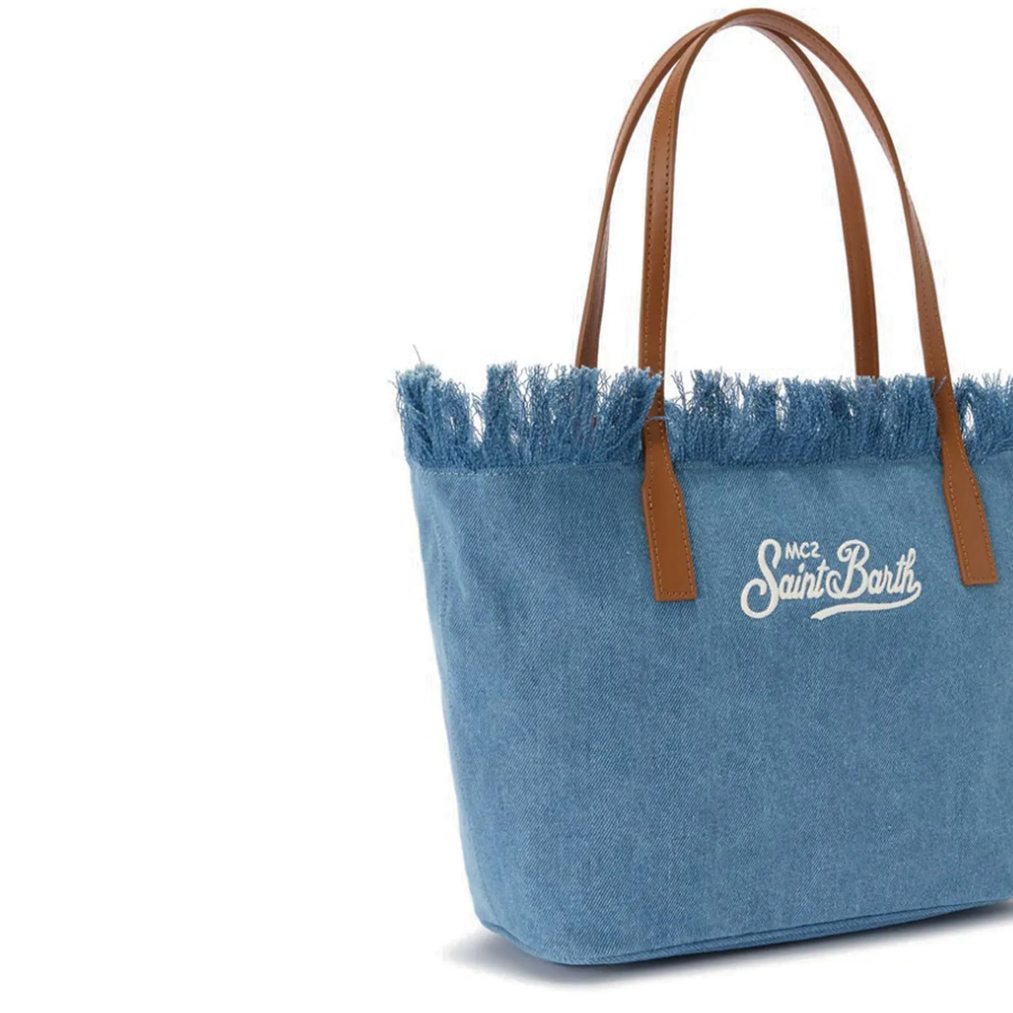 Mc2 Saint Barth B'Borsa City Bag Mid Fringe' Denim Cbmf001-00436L 178877