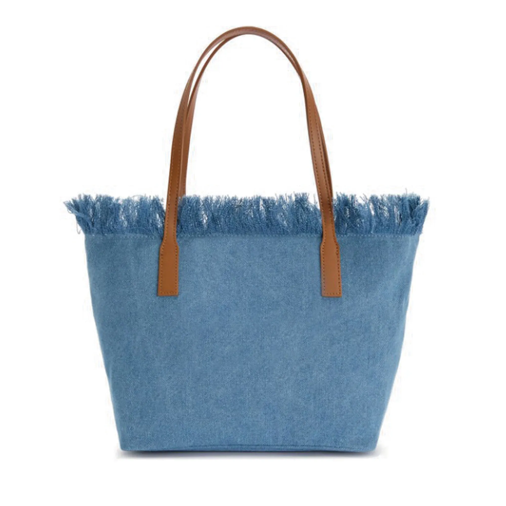 Mc2 Saint Barth B'Borsa City Bag Mid Fringe' Denim Cbmf001-00436L 178878