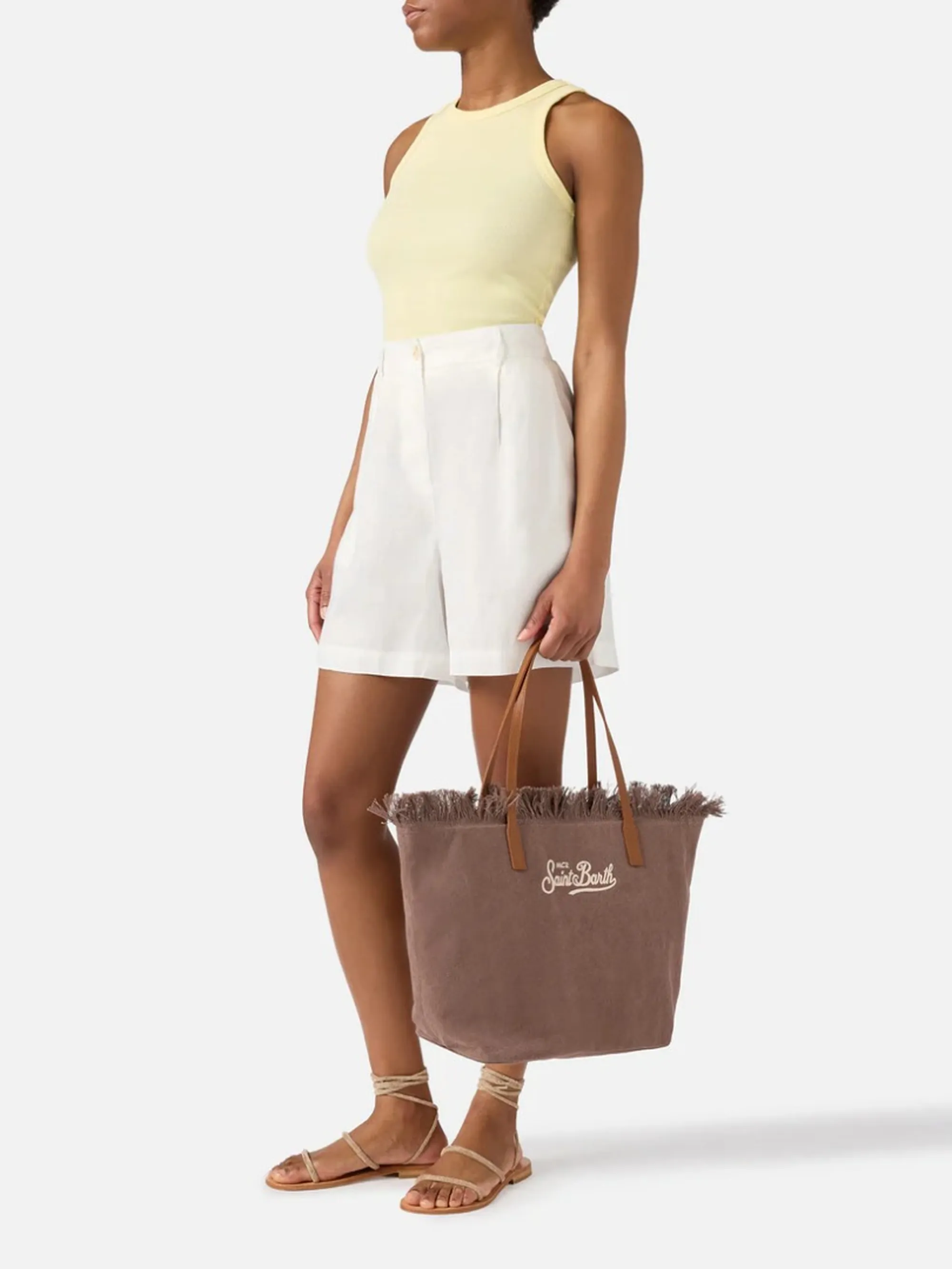 Mc2 Saint Barth B'Borsa City Fringe Canvas' Brown Cbf0001-01742L 178003