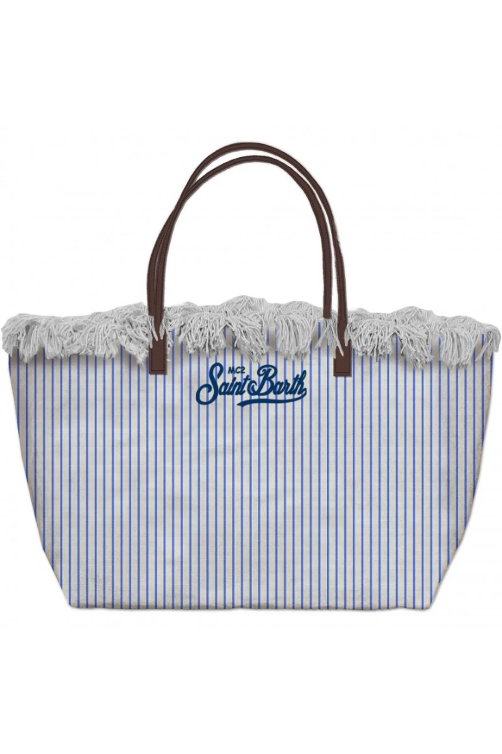 Mc2 Saint Barth Borsa City Fringe Tiny Stripes Bianco Cbf0001-00590L 177995