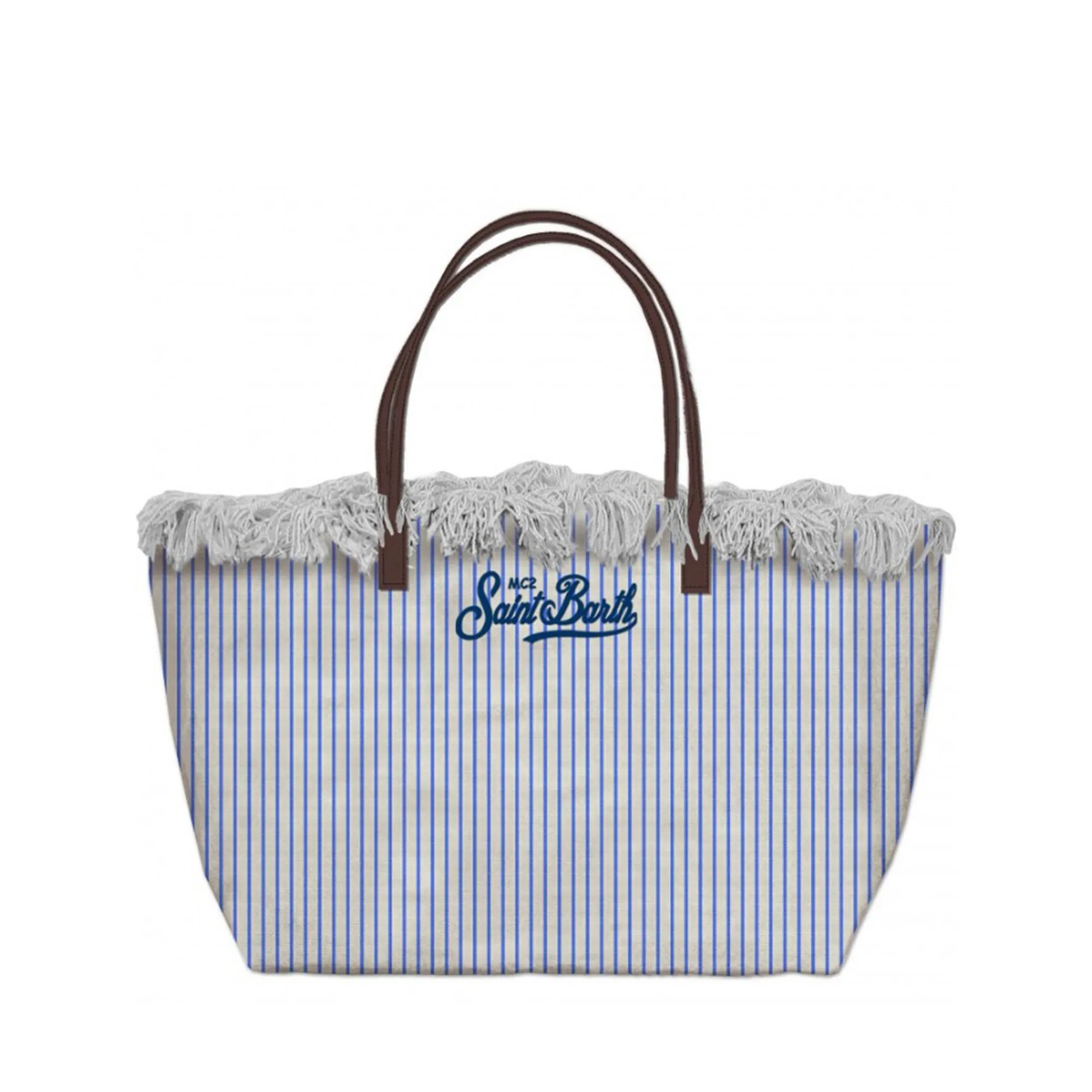 Mc2 Saint Barth Borsa City Fringe Tiny Stripes Bianco Cbf0001-00590L 178942