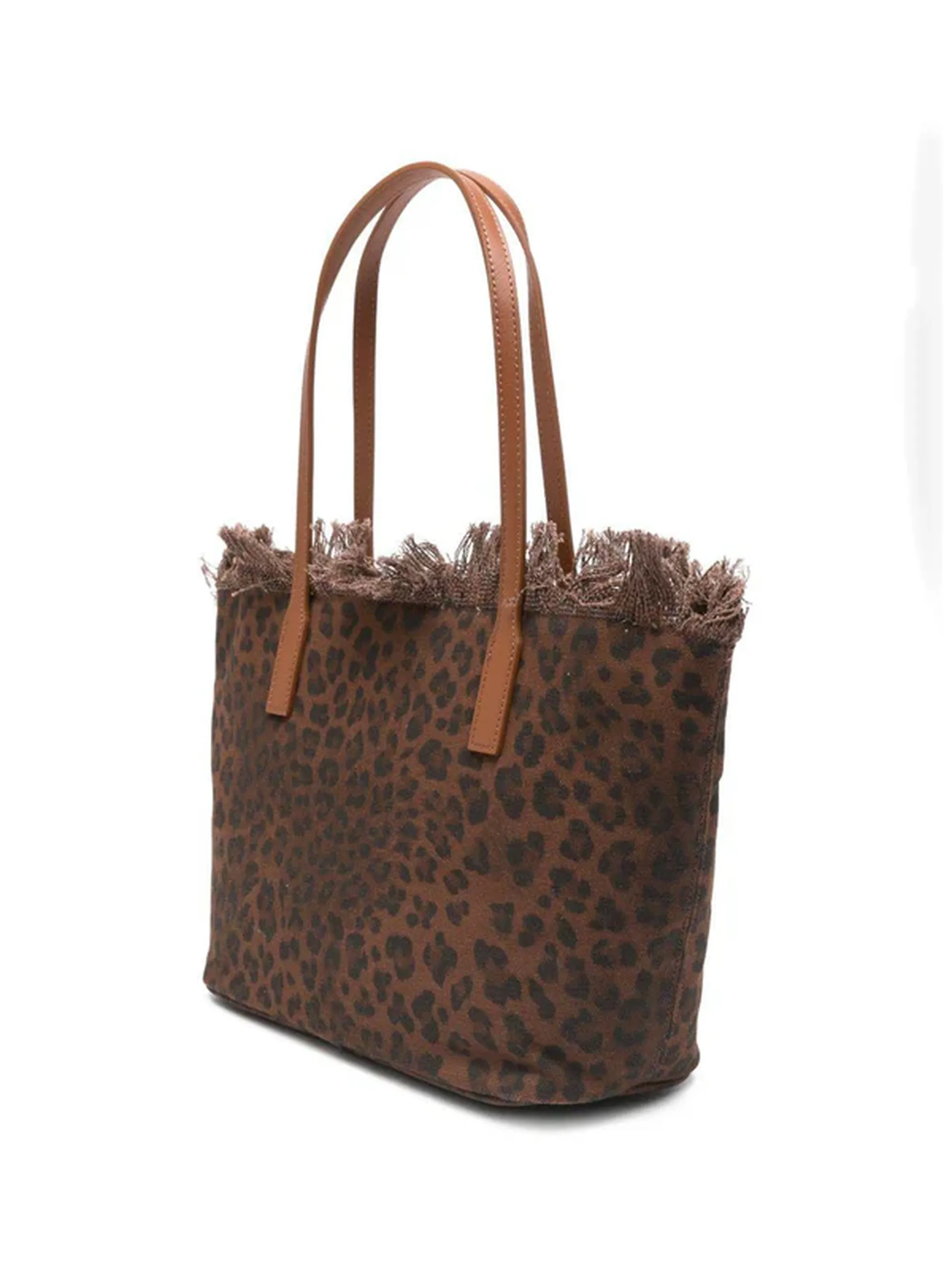 Mc2 Saint Barth B'Borsa City Mid Fringe Canvas' Leopard Print Cbmf001-00588L 177560