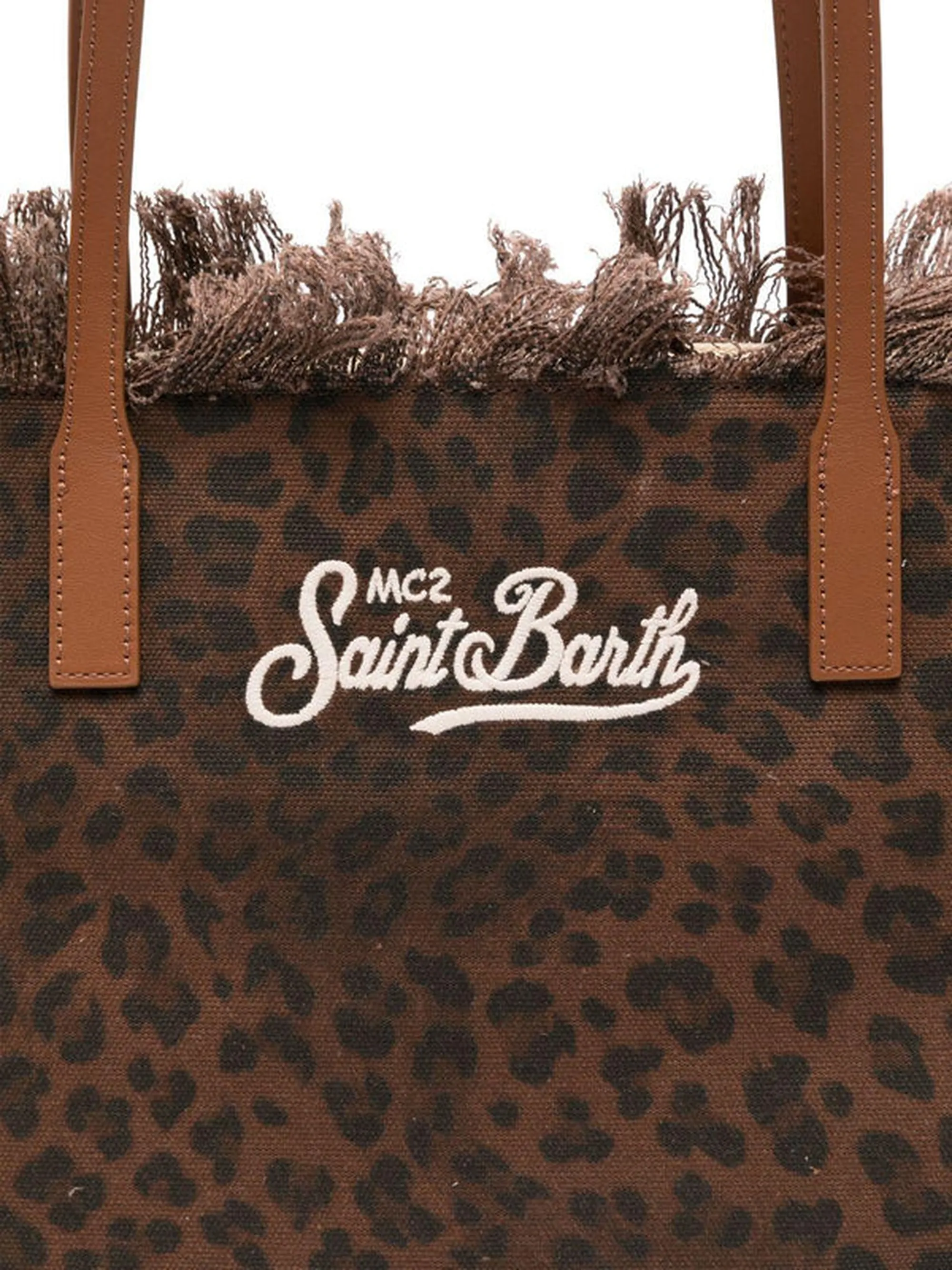 Mc2 Saint Barth B'Borsa City Mid Fringe Canvas' Leopard Print Cbmf001-00588L 177562