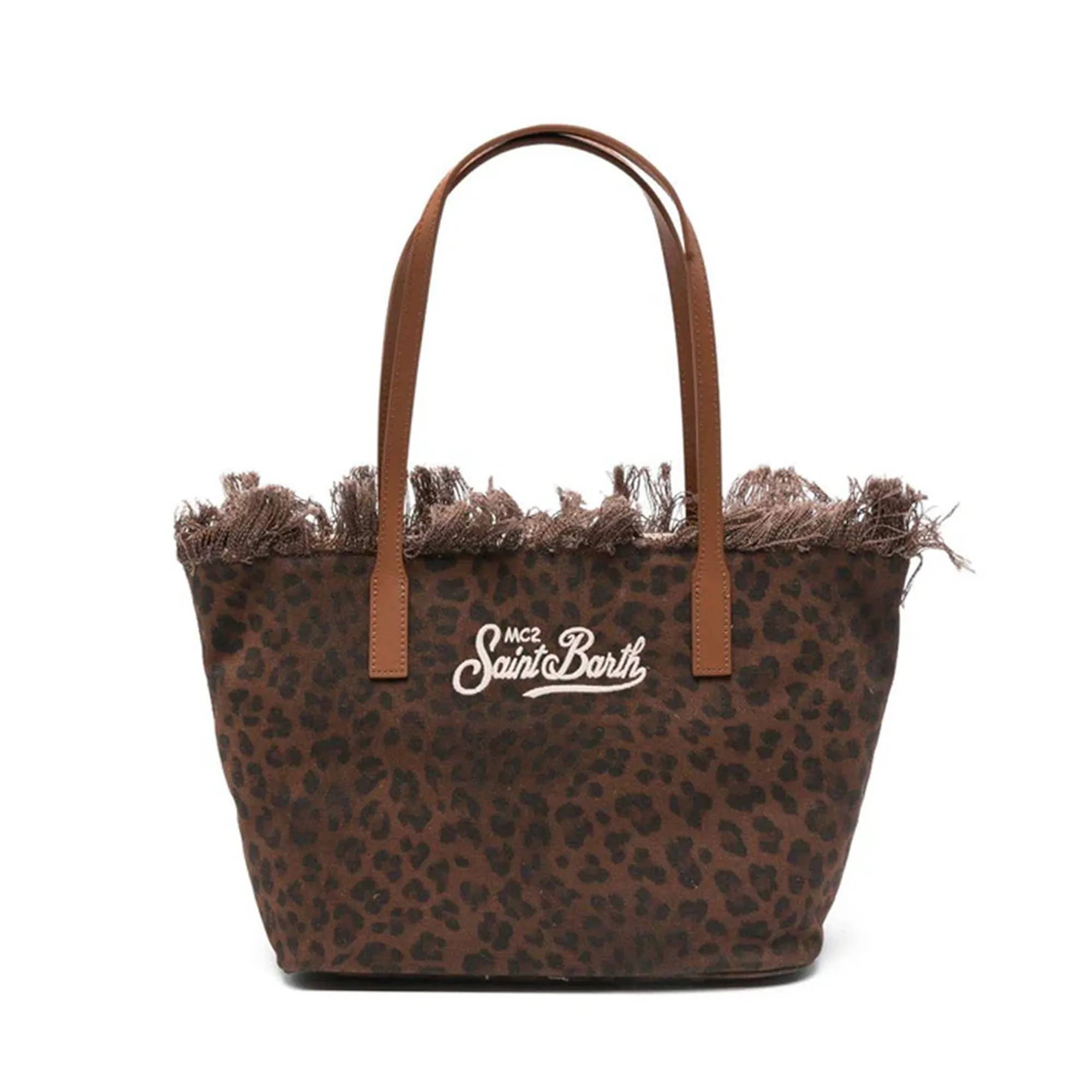 Mc2 Saint Barth B'Borsa City Mid Fringe Canvas' Leopard Print Cbmf001-00588L 178798