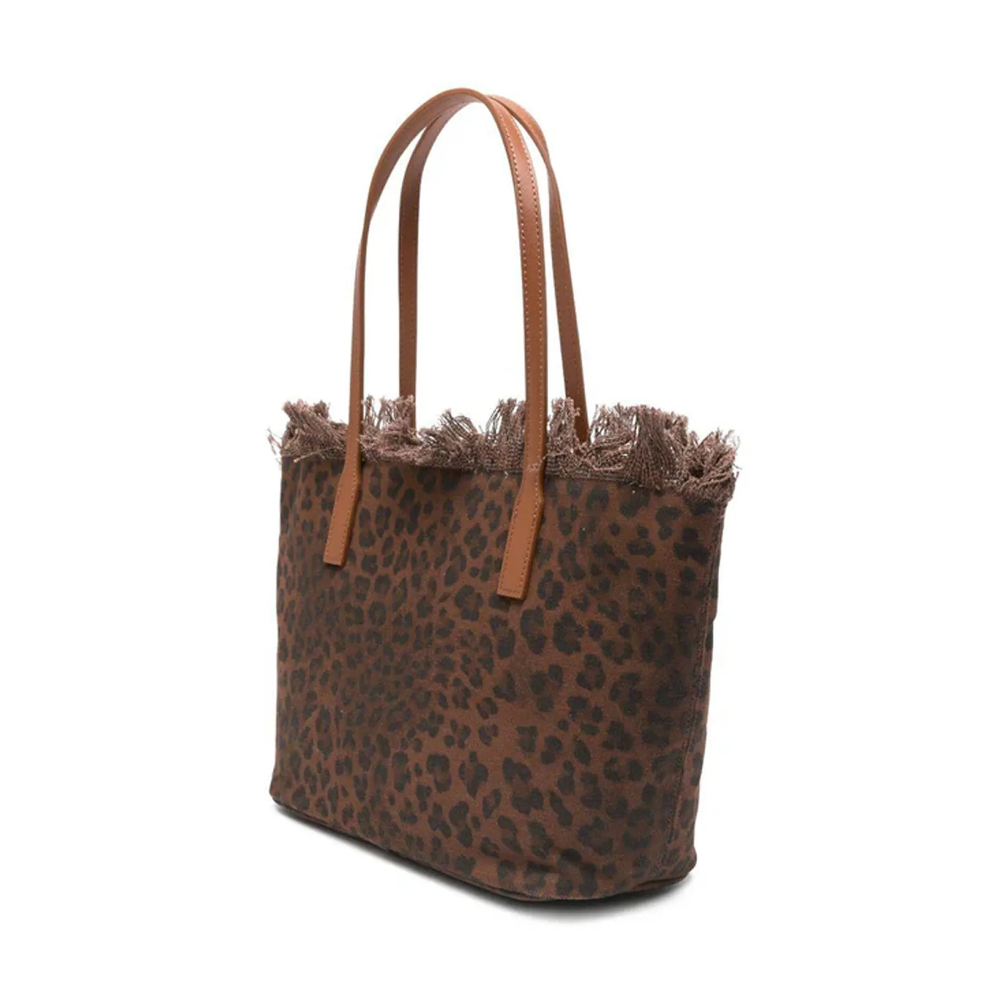 Mc2 Saint Barth B'Borsa City Mid Fringe Canvas' Leopard Print Cbmf001-00588L 178800