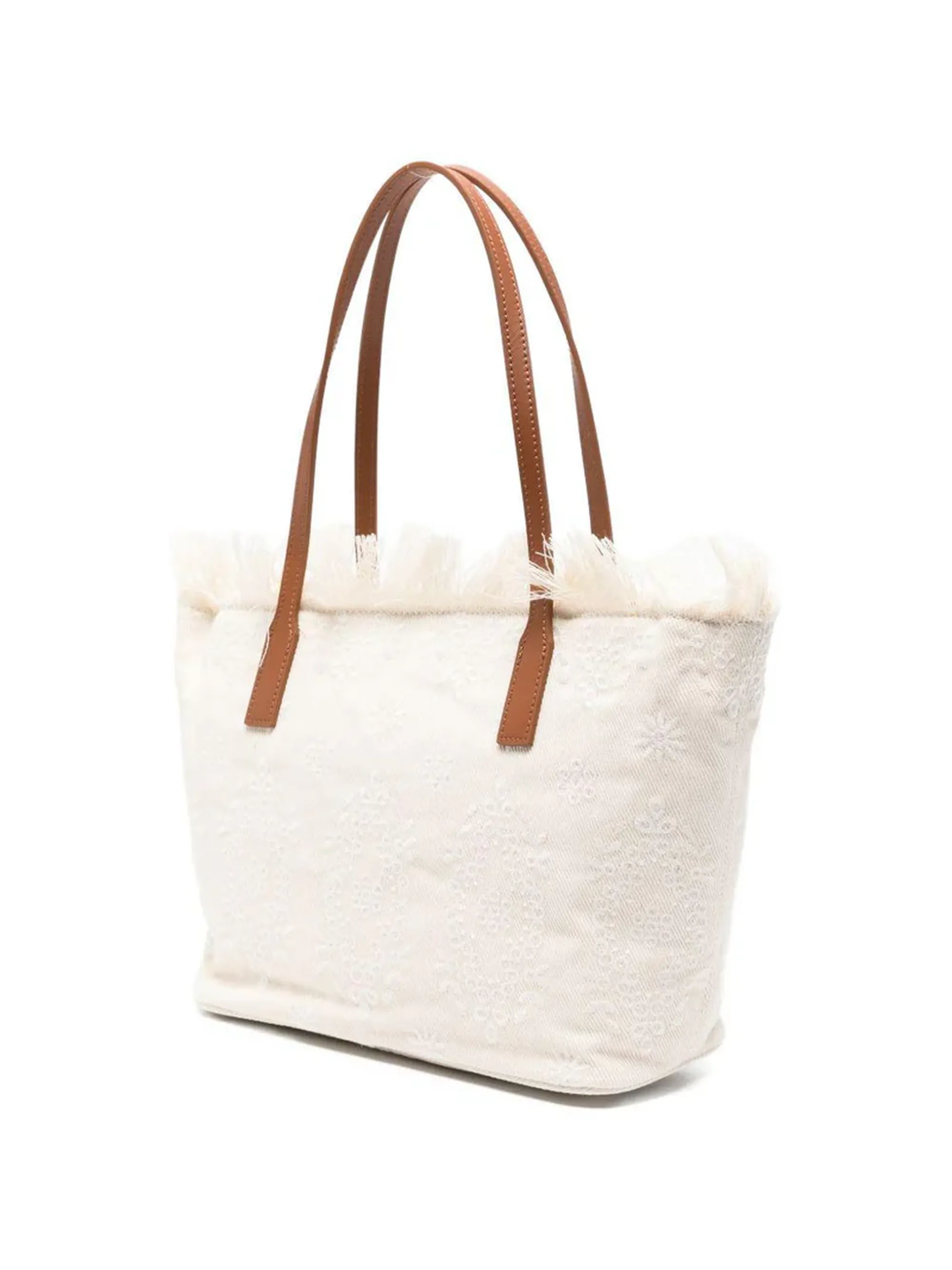 Mc2 Saint Barth B'City Mid Fringe Sangallo Bag' White Cbmf001-01034L 177555