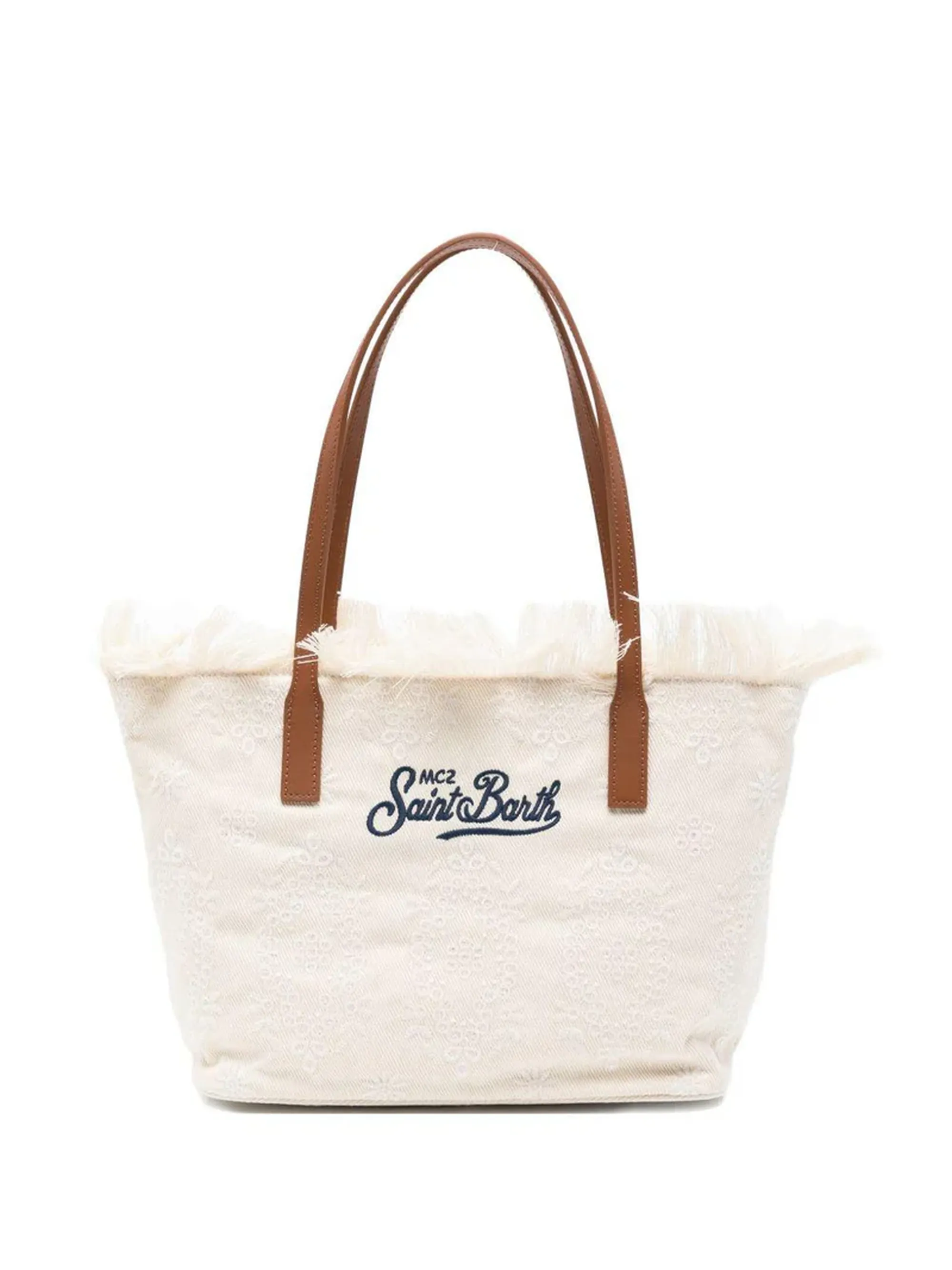Mc2 Saint Barth B'City Mid Fringe Sangallo Bag' White Cbmf001-01034L 177556