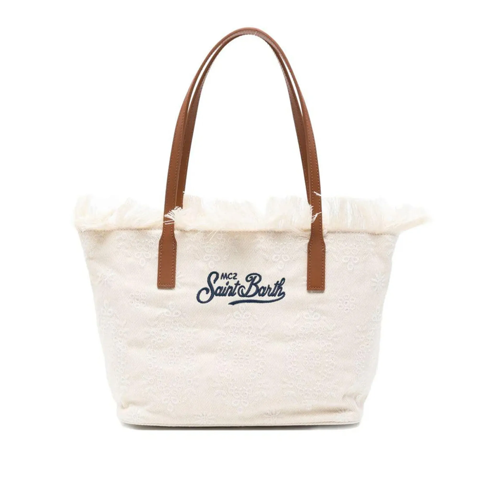 Mc2 Saint Barth B'City Mid Fringe Sangallo Bag' White Cbmf001-01034L 178789