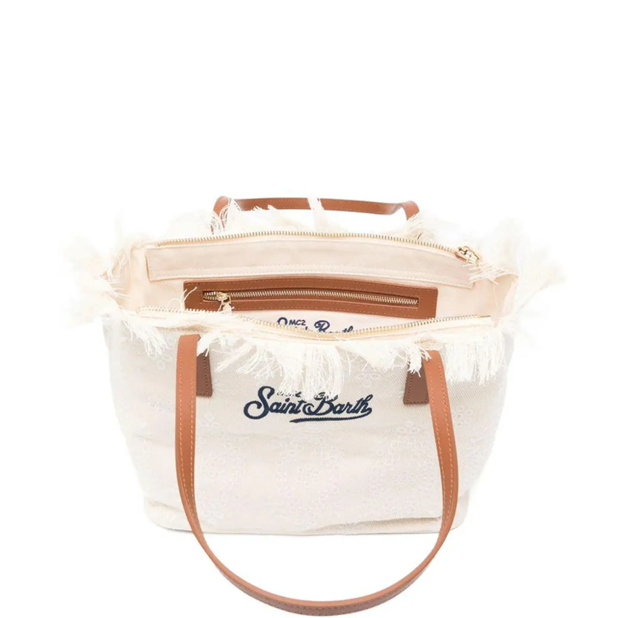 Mc2 Saint Barth B'City Mid Fringe Sangallo Bag' White Cbmf001-01034L 178791