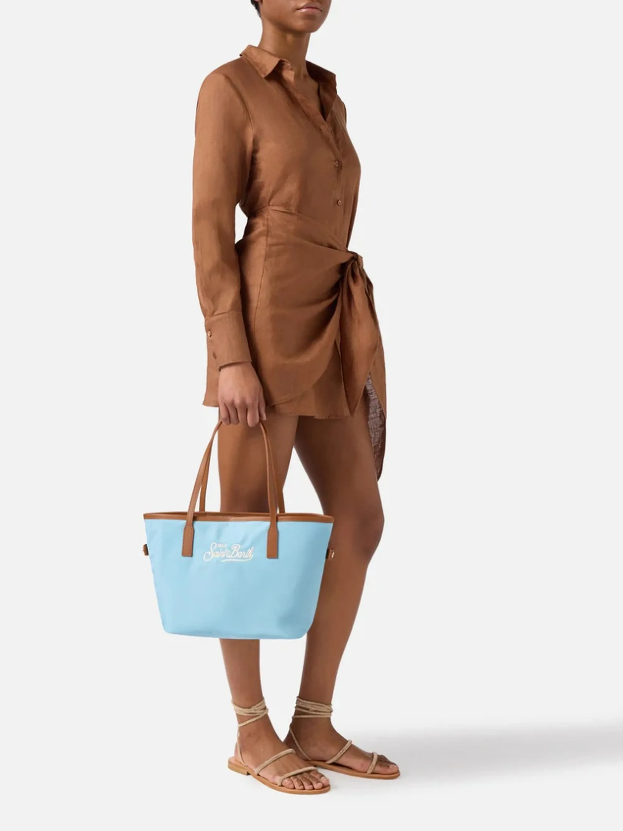 Mc2 Saint Barth B'Borsa City Mid Nylon' Sky Blue Cb0004-01821L 177982