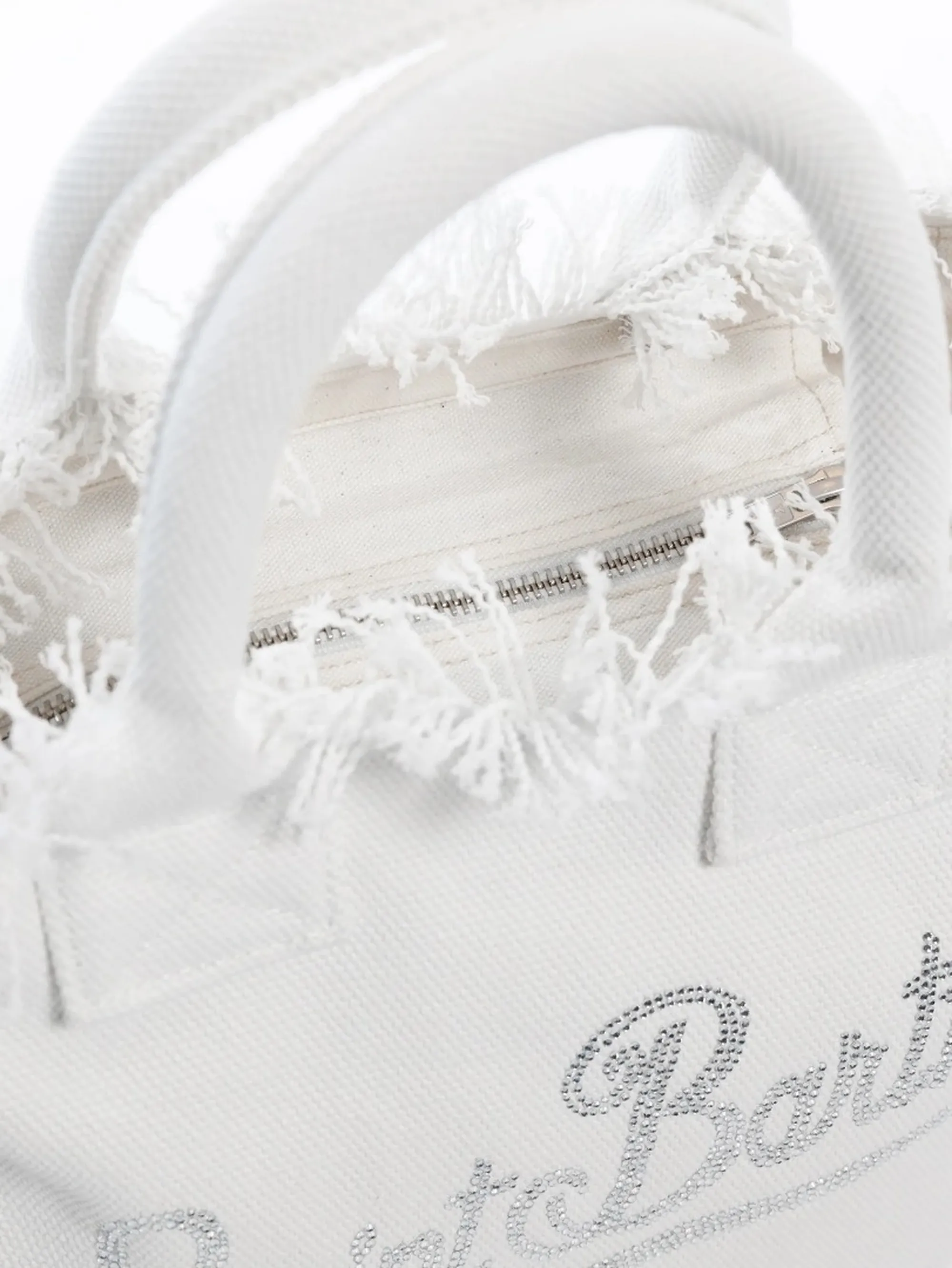 Mc2 Saint Barth B'Colette Canvas Bag With Rhinestone' White Col0001-02571L 179427