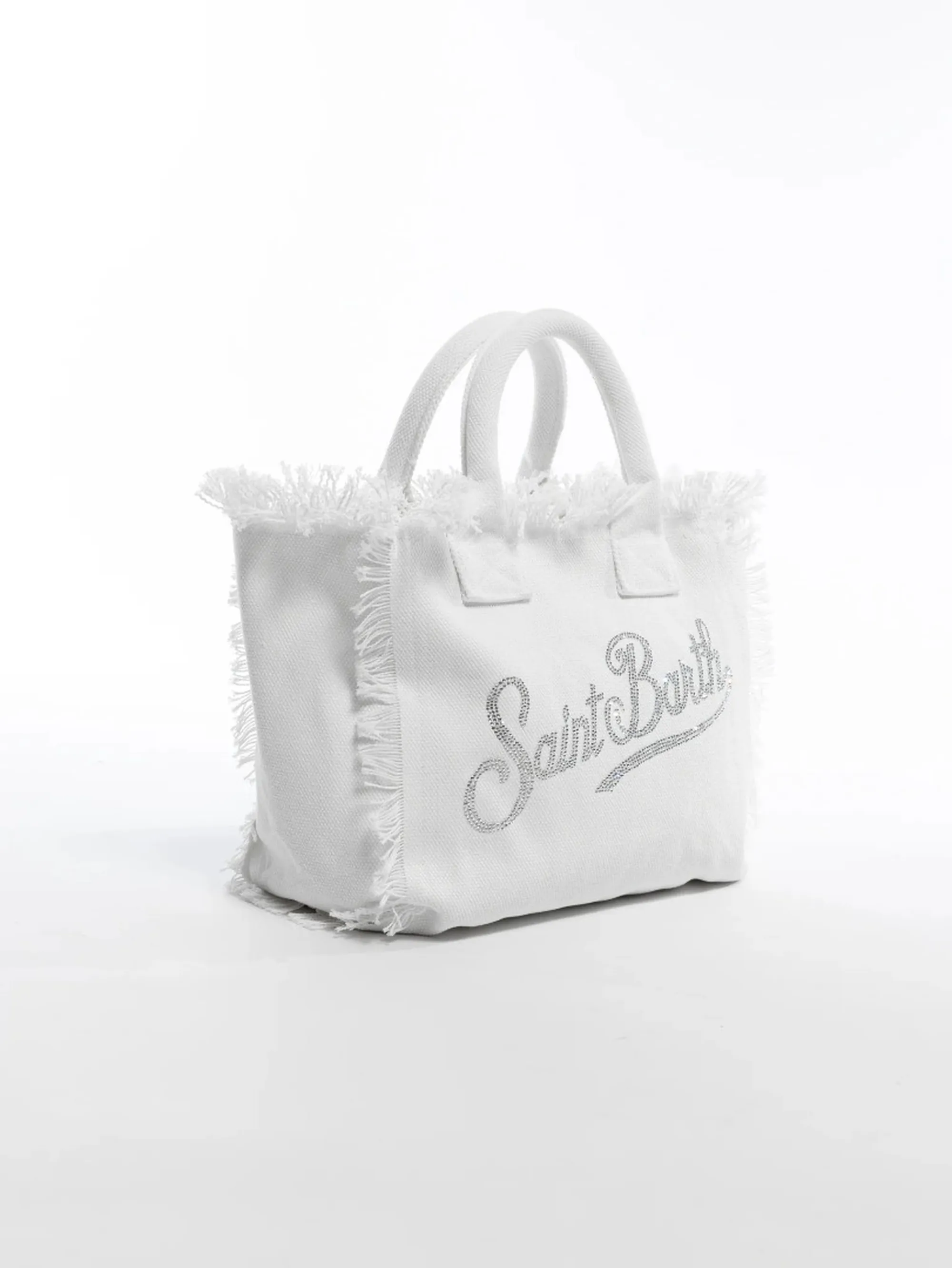Mc2 Saint Barth B'Colette Canvas Bag With Rhinestone' White Col0001-02571L 179428