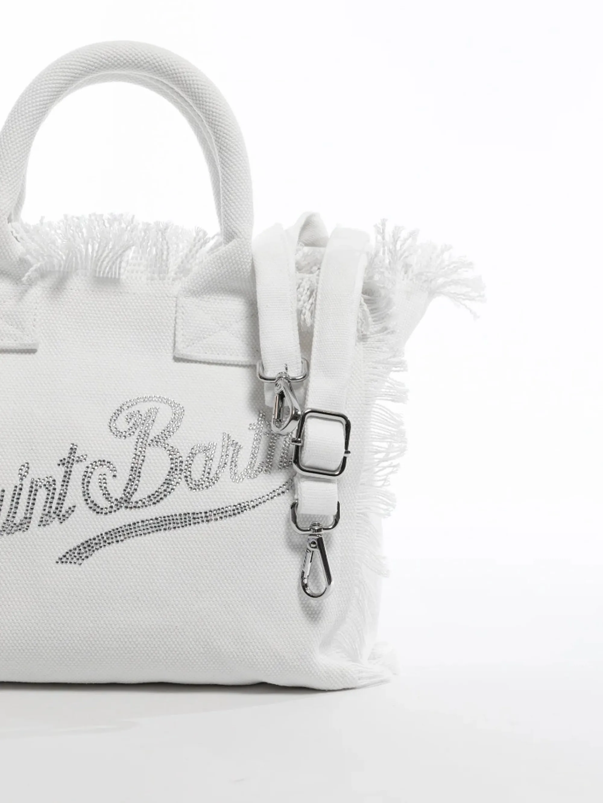 Mc2 Saint Barth B'Colette Canvas Bag With Rhinestone' White Col0001-02571L 179429