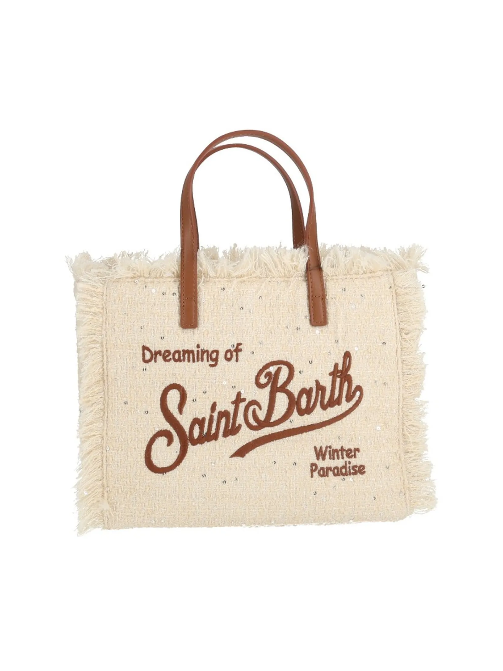 Mc2 Saint Barth Borsa Colette Tweed Paillettes Panna Col0050-04110M 194325