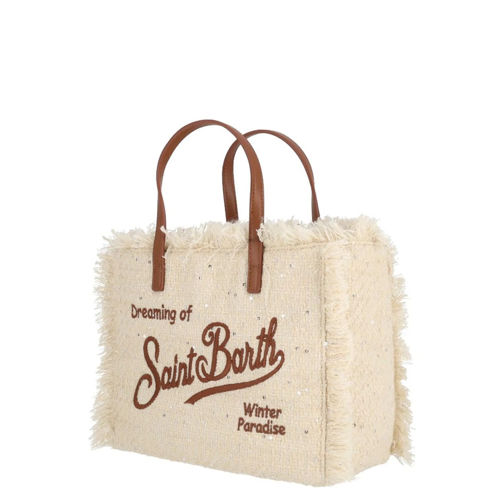 Mc2 Saint Barth Borsa Colette Tweed Paillettes Panna Col0050-04110M 195058