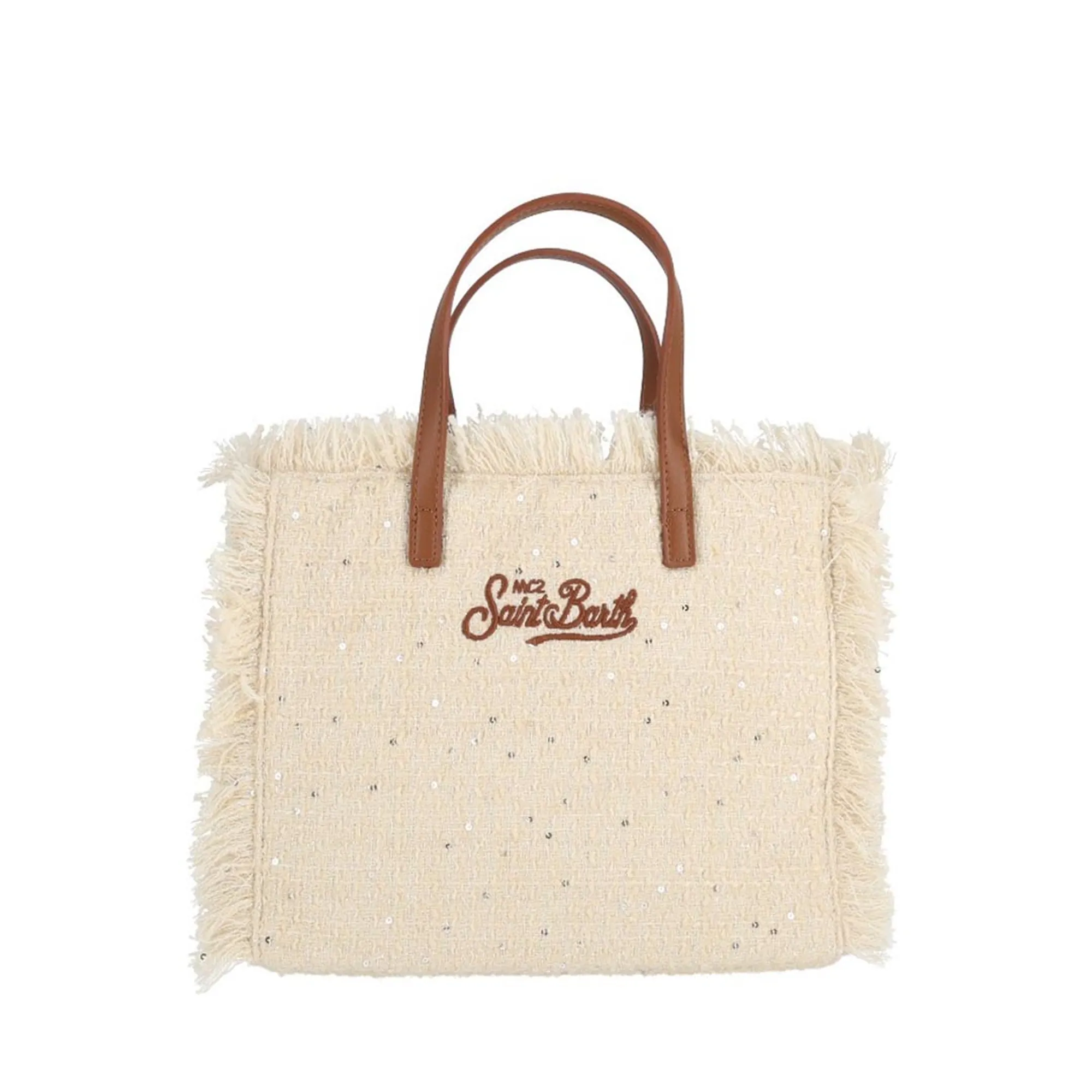 Mc2 Saint Barth Borsa Colette Tweed Paillettes Panna Col0050-04110M 195059
