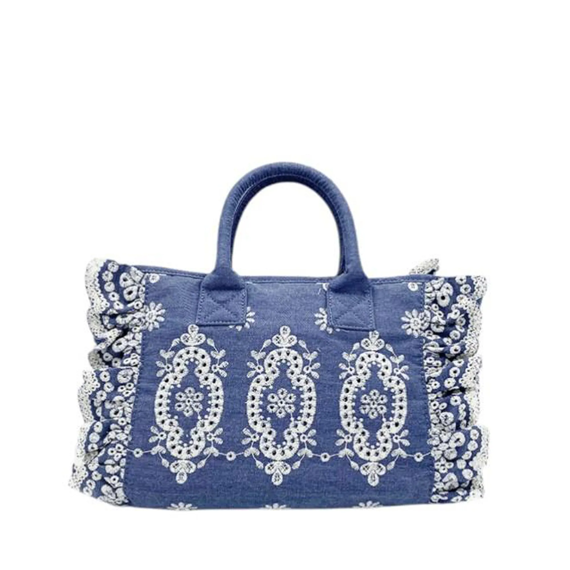 Mc2 Saint Barth B'Colette Volant Sangallo Bag' Denim Col0027-00485L 182017