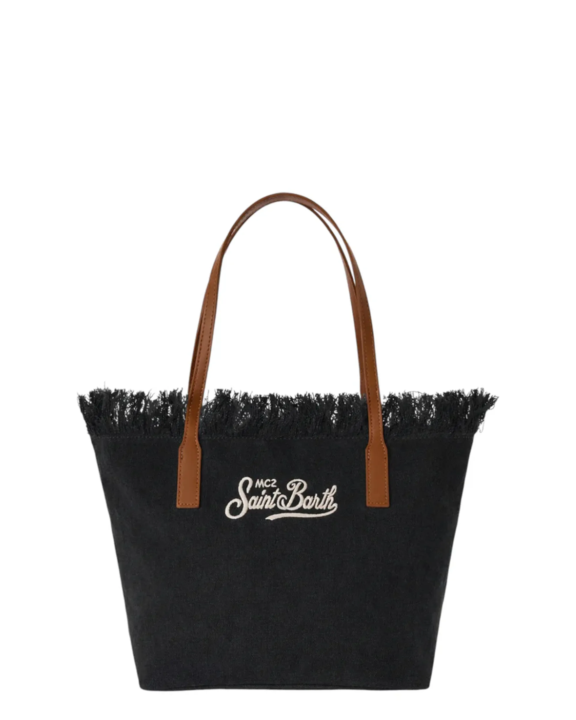 Mc2 Saint Barth B'Borsa Cty Mid Fringe Canvas' Black Cbmf001-01740L 177644