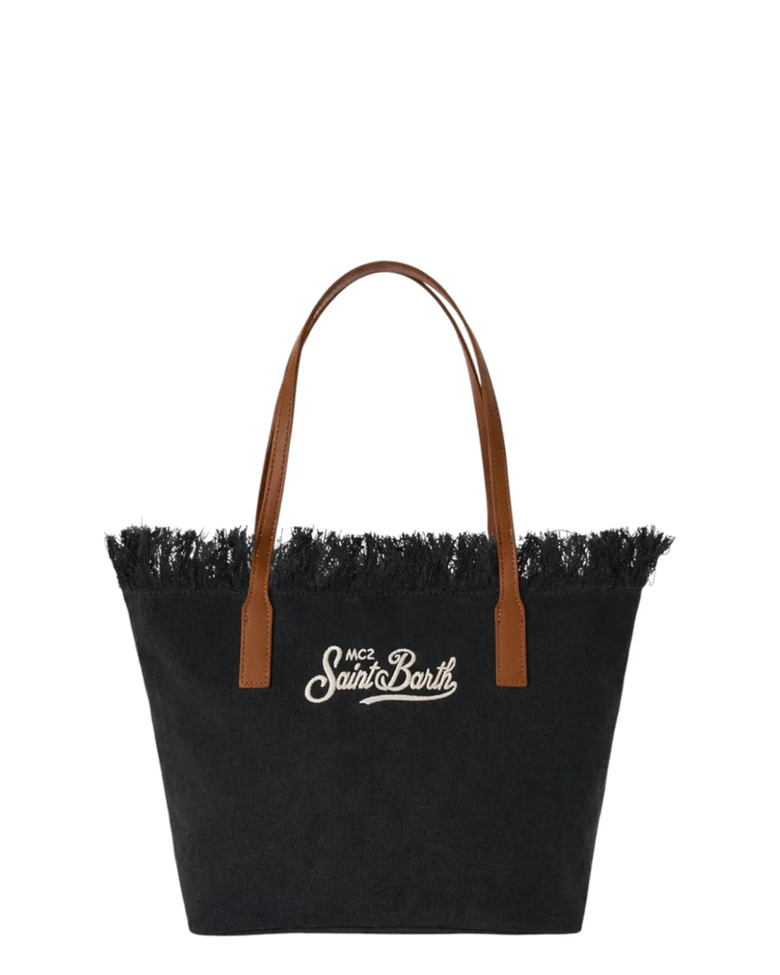 Mc2 Saint Barth Borsa Cty Mid Fringe Canvas Nero Cbmf001-01740L 177644