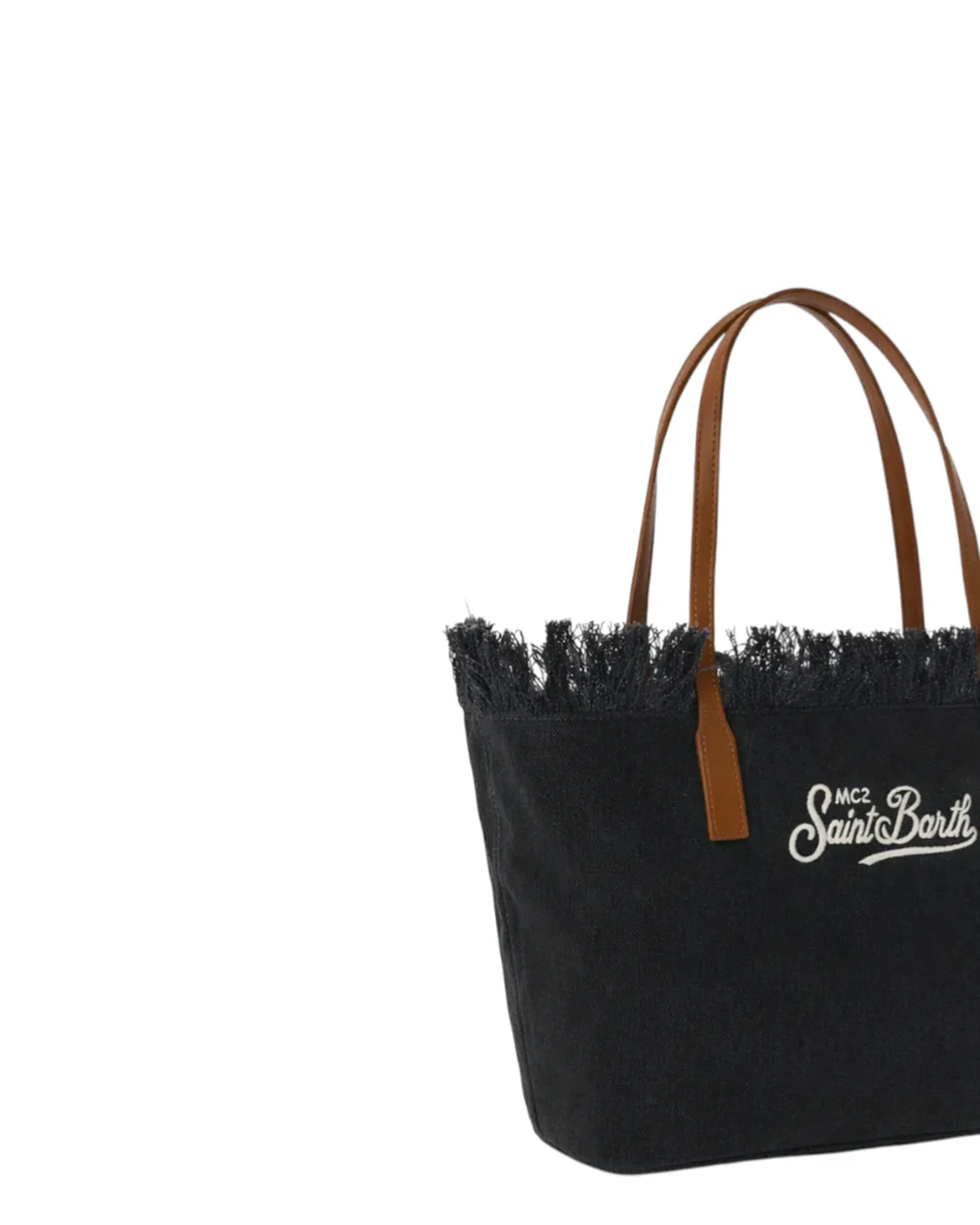 Mc2 Saint Barth B'Borsa Cty Mid Fringe Canvas' Black Cbmf001-01740L 177645
