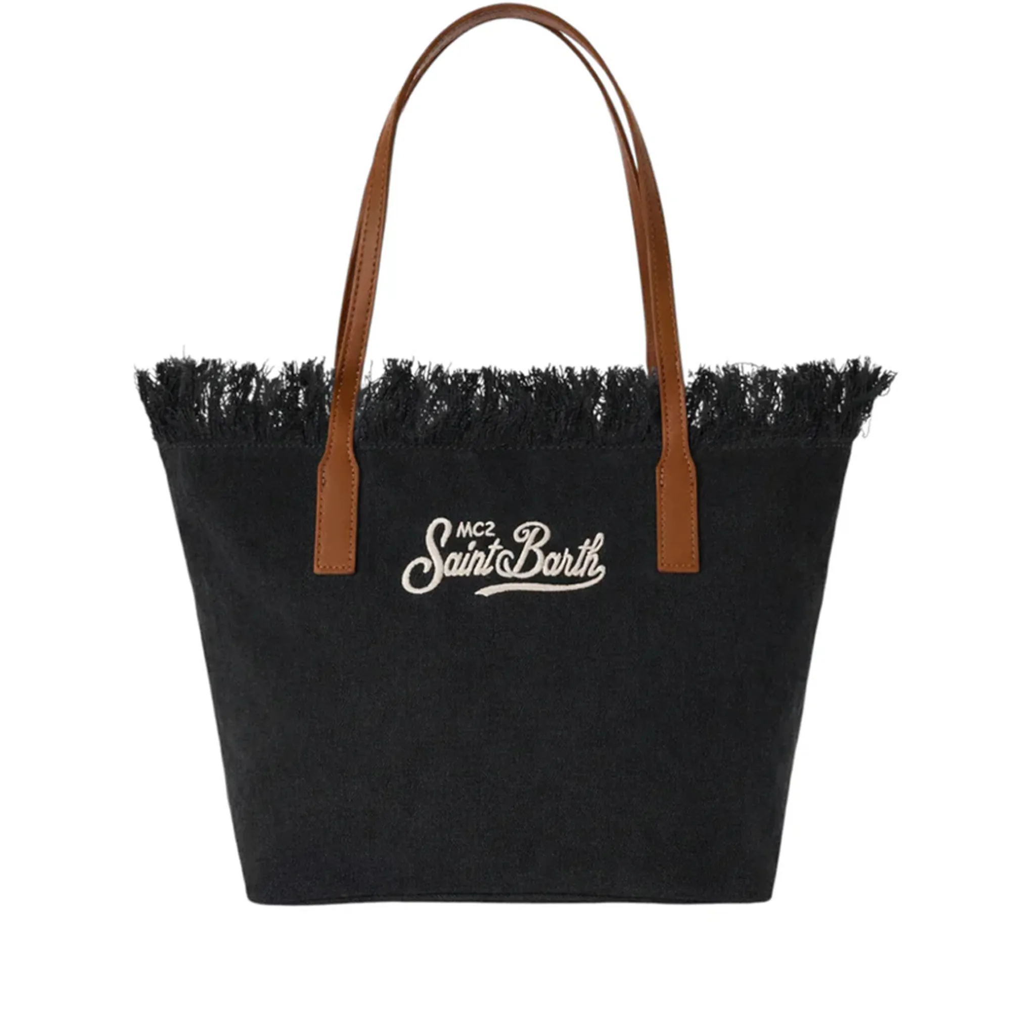 Mc2 Saint Barth B'Borsa Cty Mid Fringe Canvas' Black Cbmf001-01740L 178838