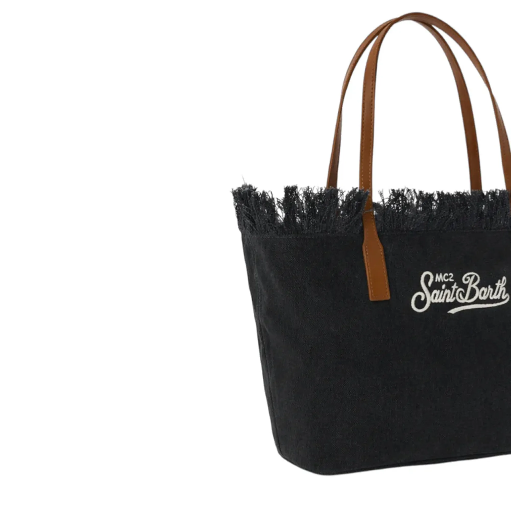 Mc2 Saint Barth B'Borsa Cty Mid Fringe Canvas' Black Cbmf001-01740L 178839