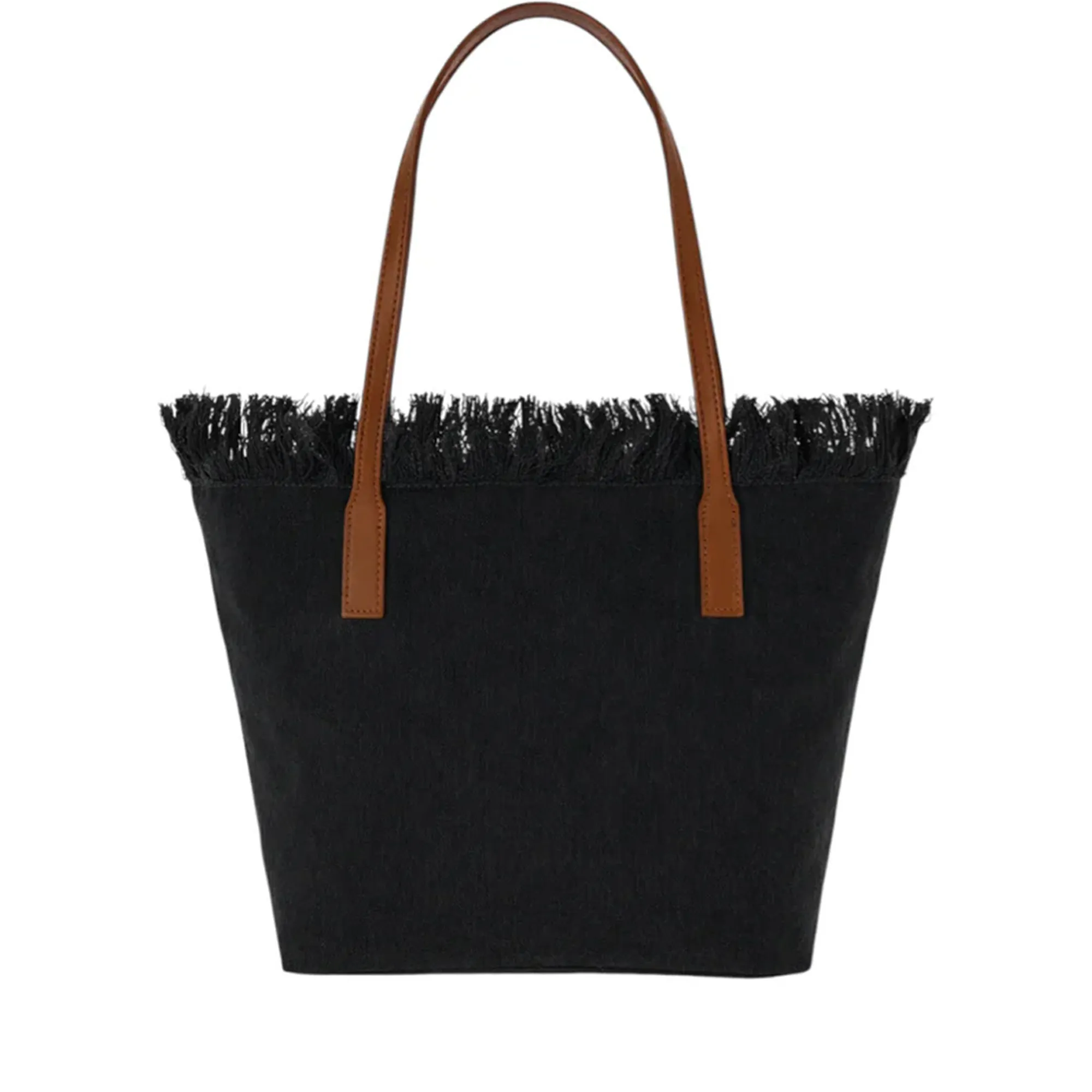 Mc2 Saint Barth B'Borsa Cty Mid Fringe Canvas' Black Cbmf001-01740L 178840