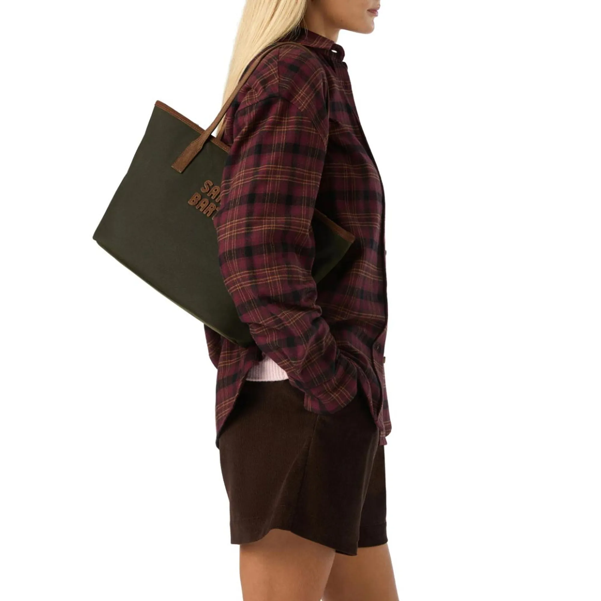 Mc2 Saint Barth B'Medium City Bag' Dark Green Cbmid003-01022M 196502