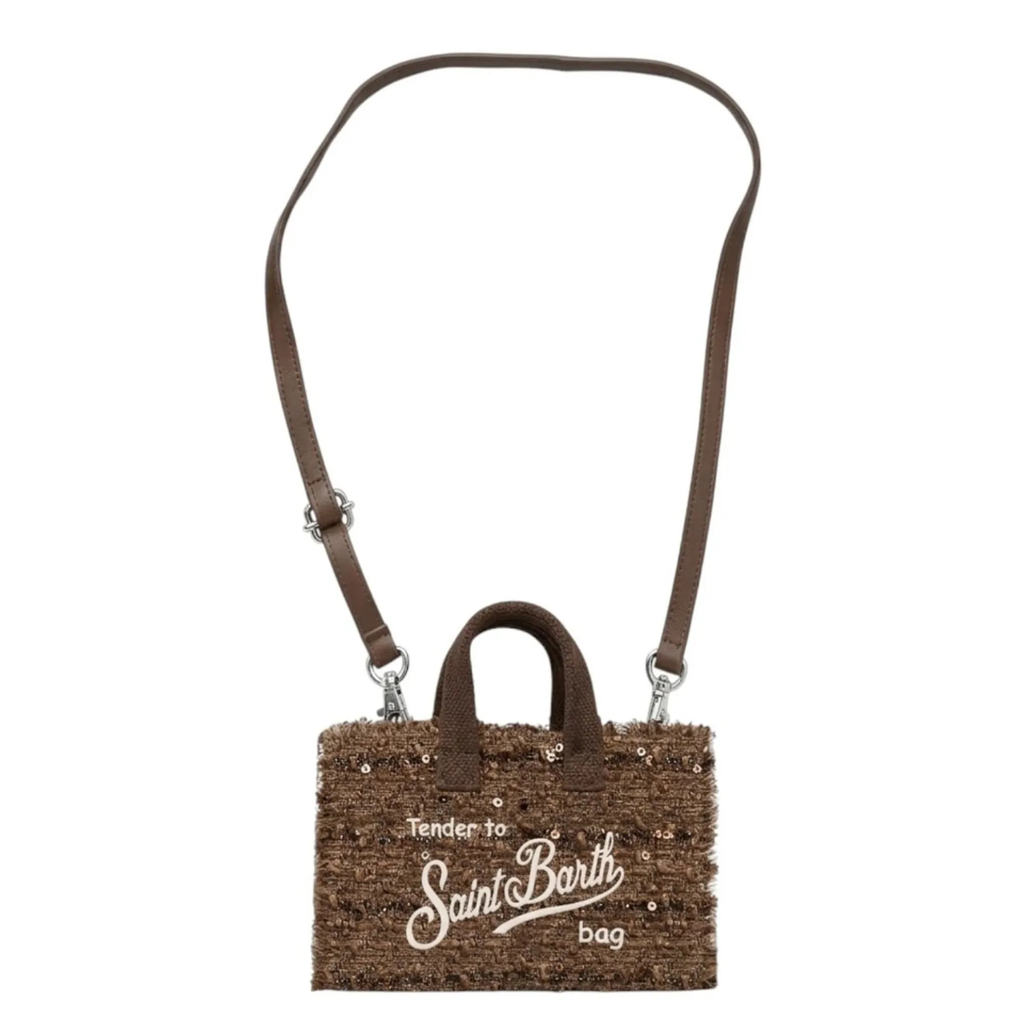 Mc2 Saint Barth B'Borsa Phone In Tweed Con Paillettes' Brown Phone007-02548M 200167