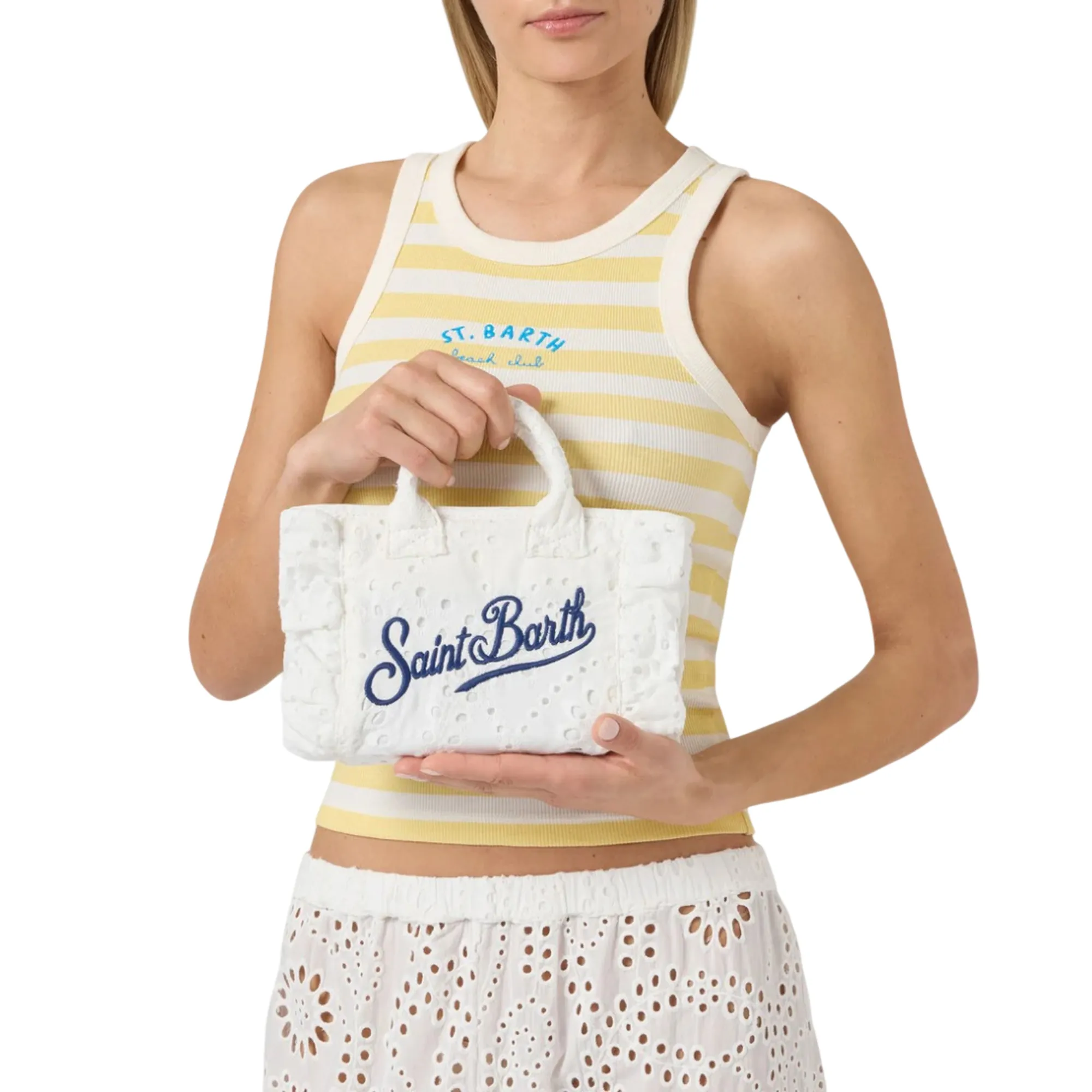 Mc2 Saint Barth B'Mini Sangallo Vanity Bag' White Vami018-00434L 181999