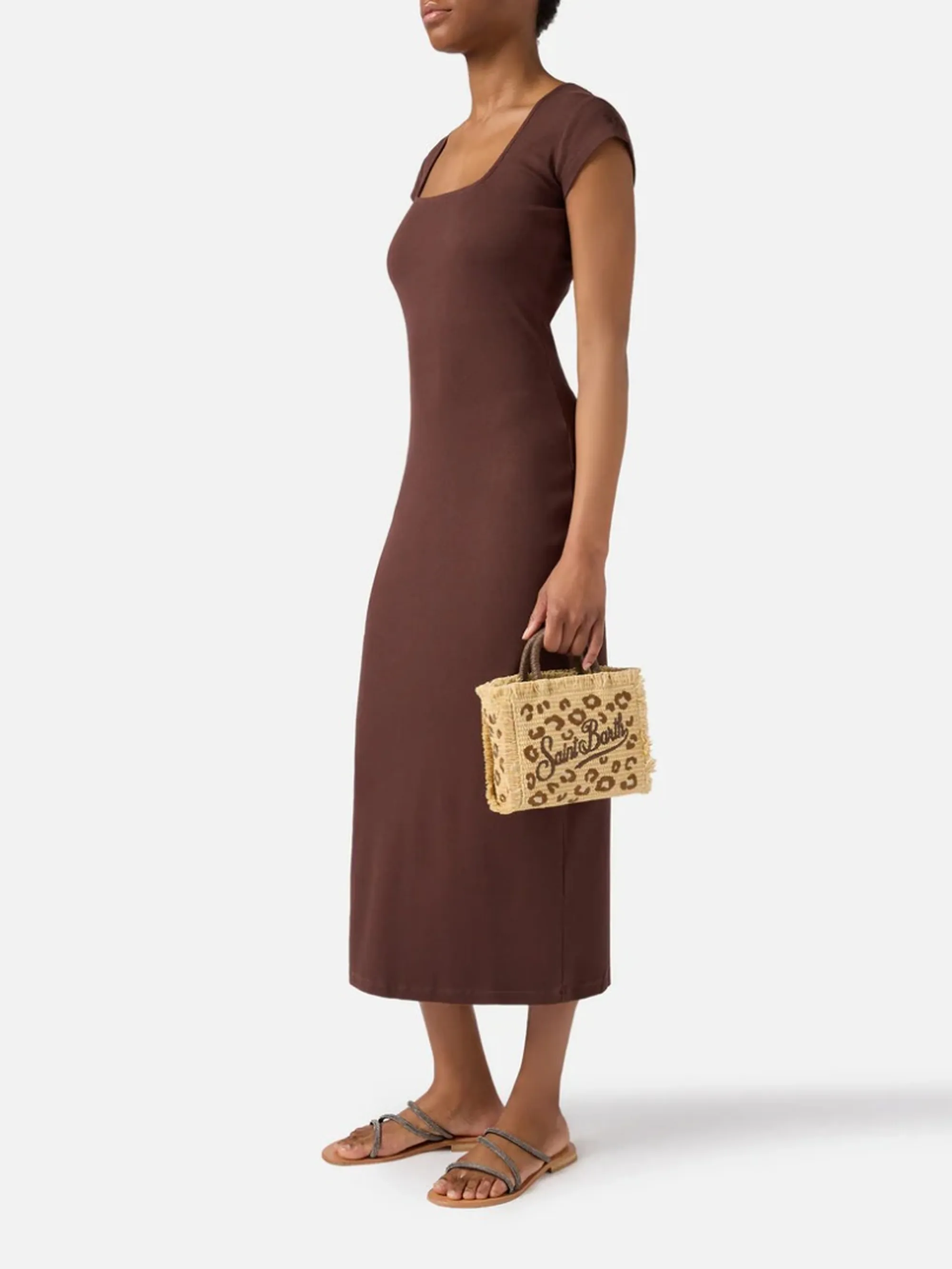 Mc2 Saint Barth Borsa Vanity Mini Straw N Leopard Paglia Vami009-00349L 178024