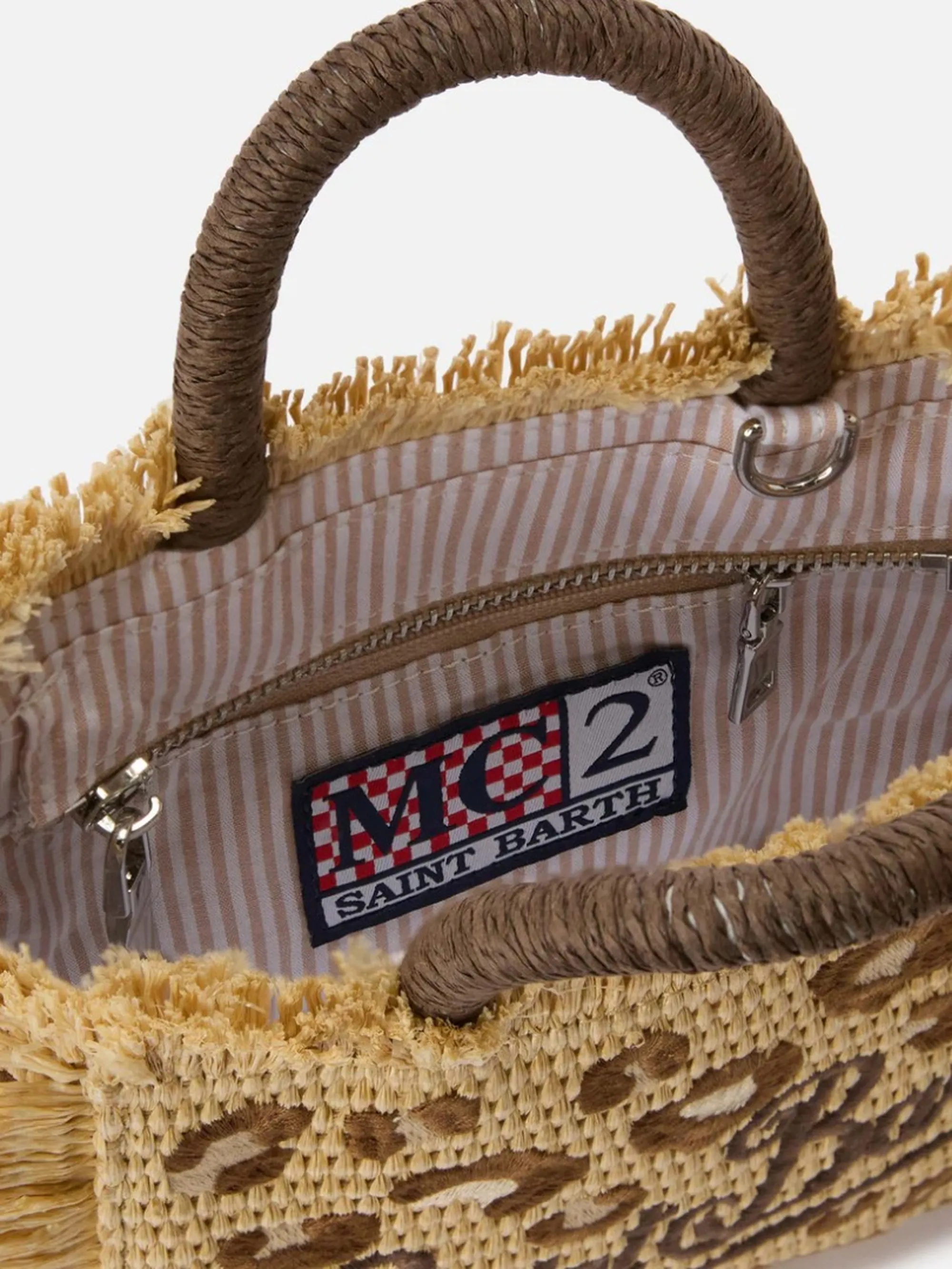 Mc2 Saint Barth Borsa Vanity Mini Straw N Leopard Paglia Vami009-00349L 178027