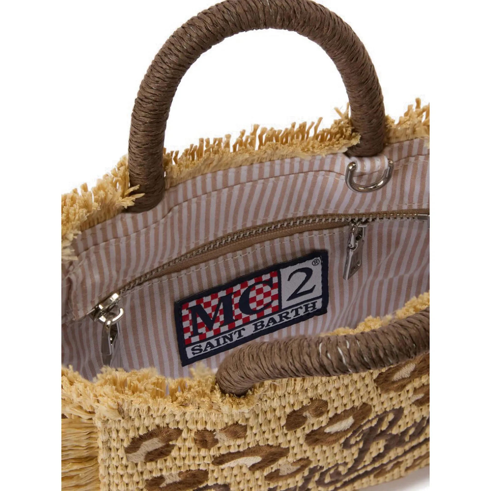 Mc2 Saint Barth Borsa Vanity Mini Straw N Leopard Paglia Vami009-00349L 178900