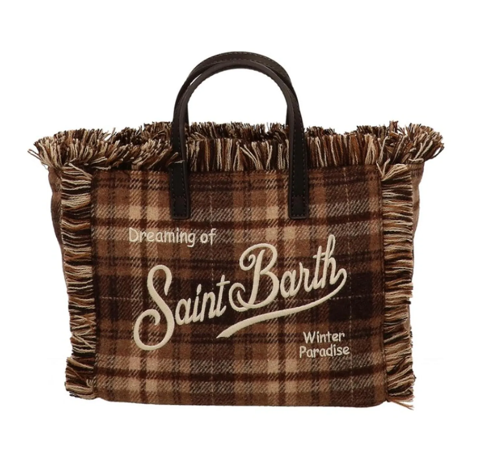 Mc2 Saint Barth Borsa Vanity Mini Wool Tartan Marrone Vami031-00470M 194961