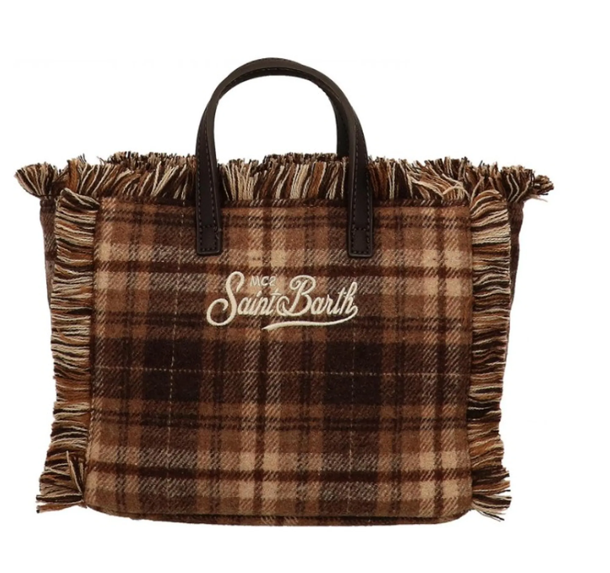 Mc2 Saint Barth B'Vanity Bag Mini Wool Tartan' Brown Vami031-00470M 194962