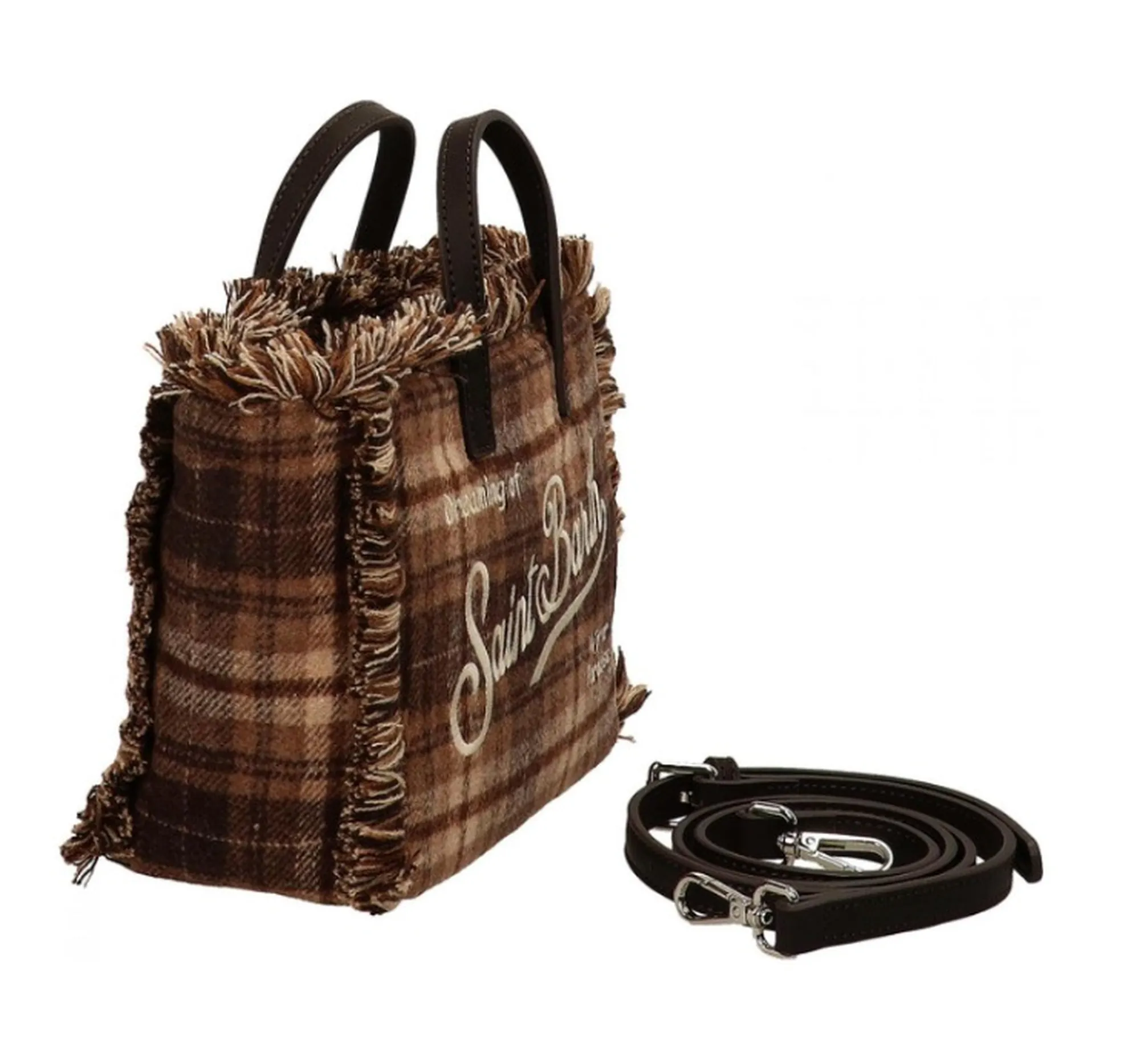 Mc2 Saint Barth B'Vanity Bag Mini Wool Tartan' Brown Vami031-00470M 194963