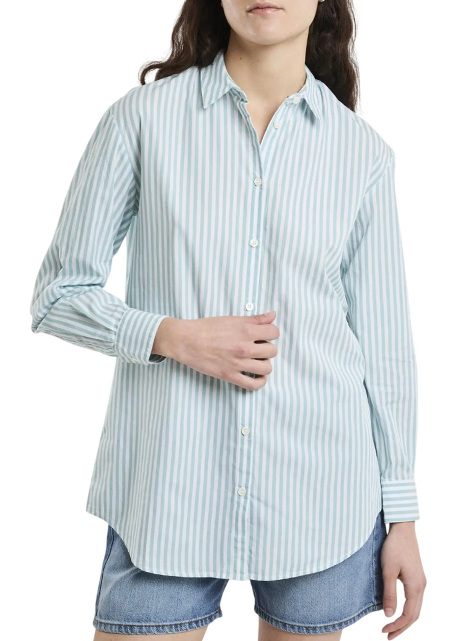 Mc2 Saint Barth Camicia A Righe Verde Brig001-01367L 181425
