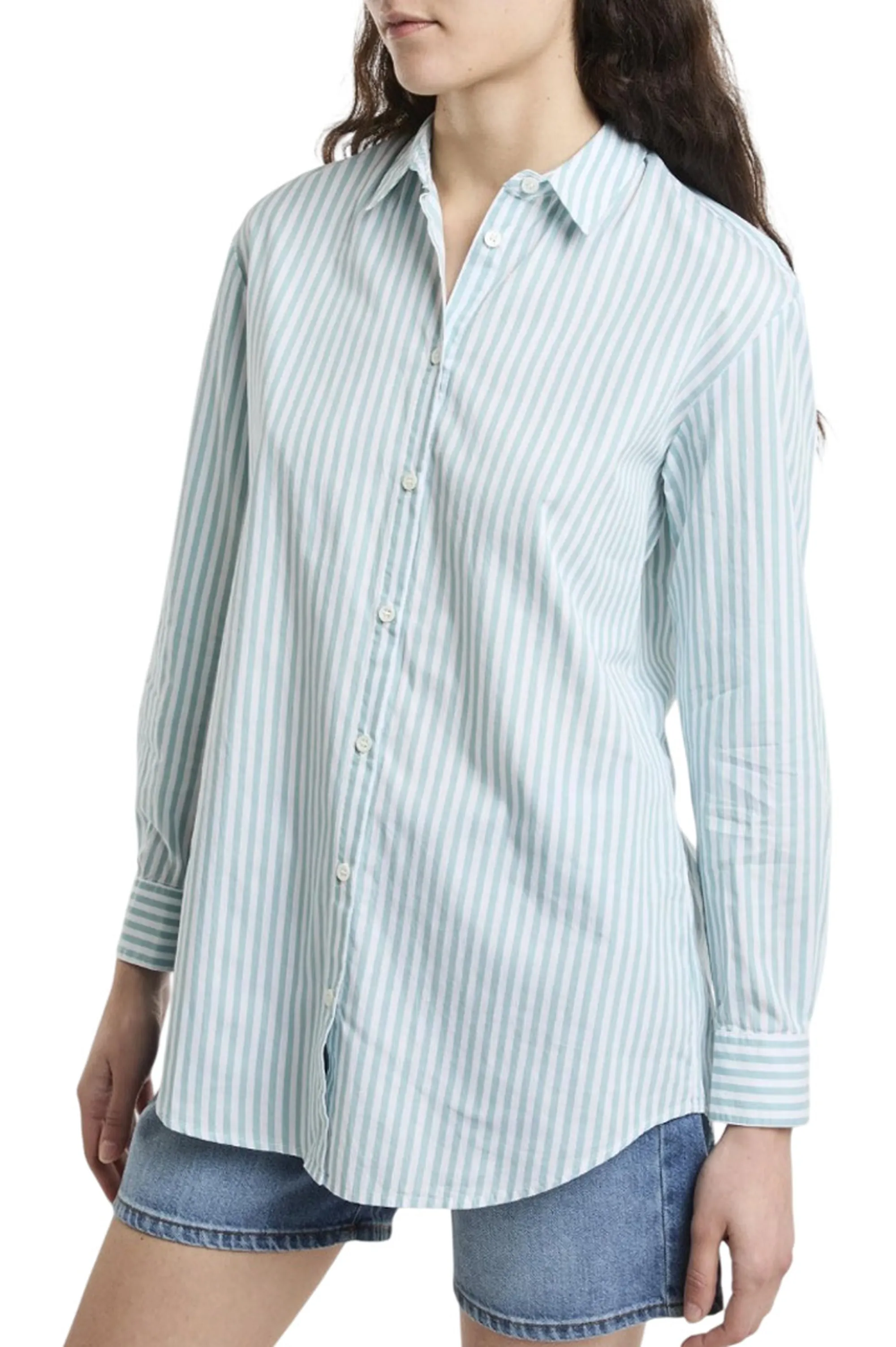 Mc2 Saint Barth Camicia A Righe Verde Brig001-01367L 181427