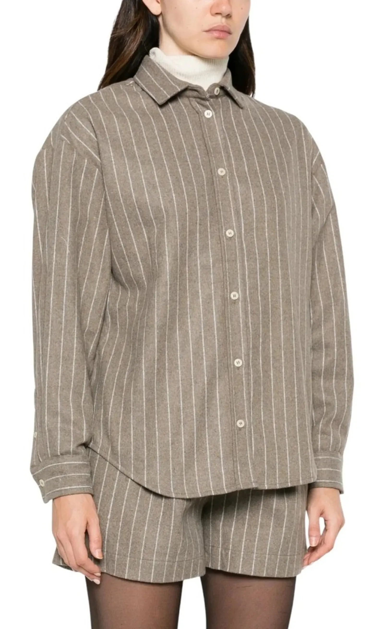 Mc2 Saint Barth Camicia Gigy Pinstripes Beige Gig0001-00455M 192861