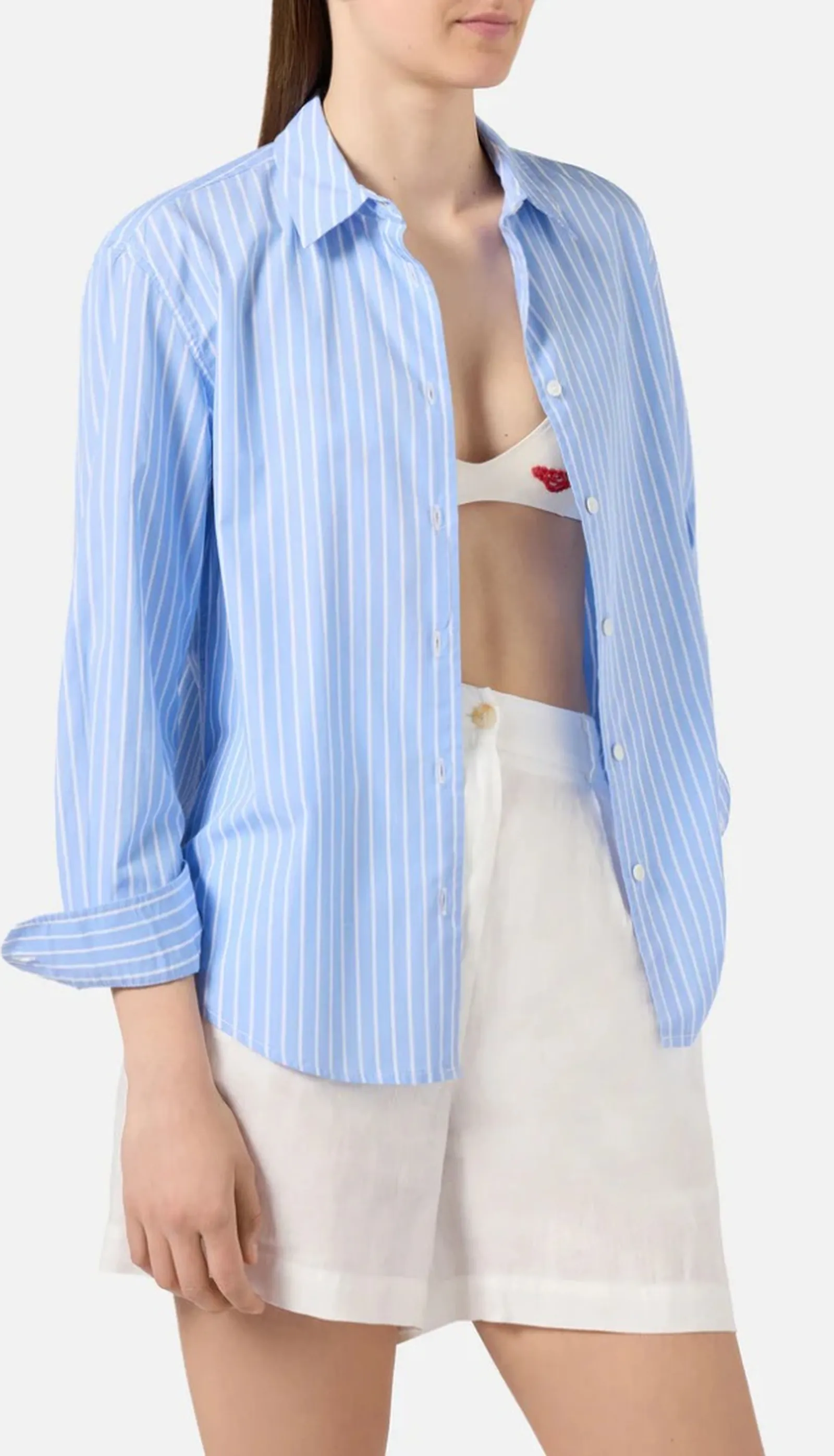 Mc2 Saint Barth Camicia Meredith A Righe Azzurro Mdh001-00845L 179975