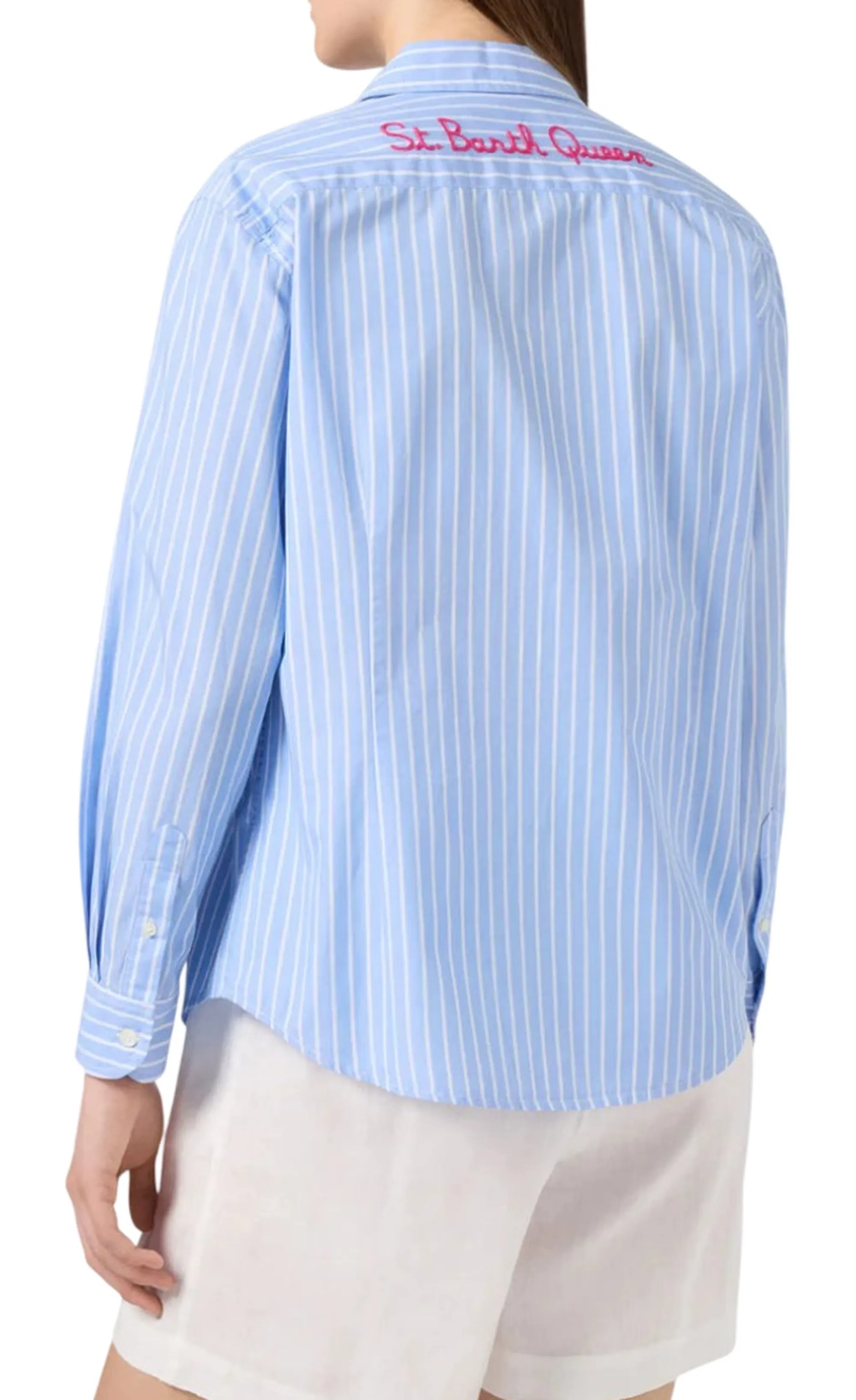 Mc2 Saint Barth B'Meredith Striped Shirt' Sky Blue Mdh001-00845L 180930