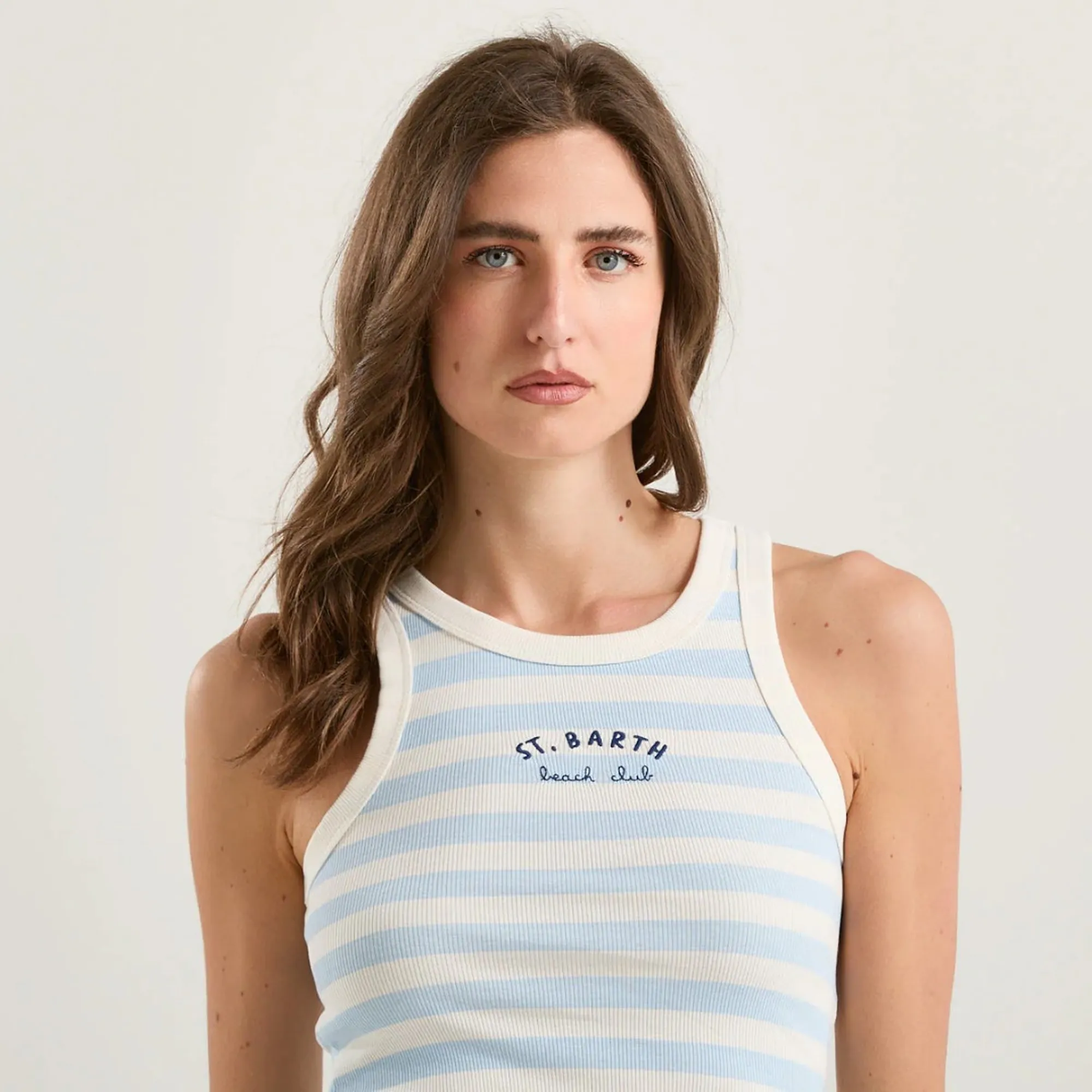 Mc2 Saint Barth B'Ada Tank Top' Sky Blue Adi001-08756L 182889