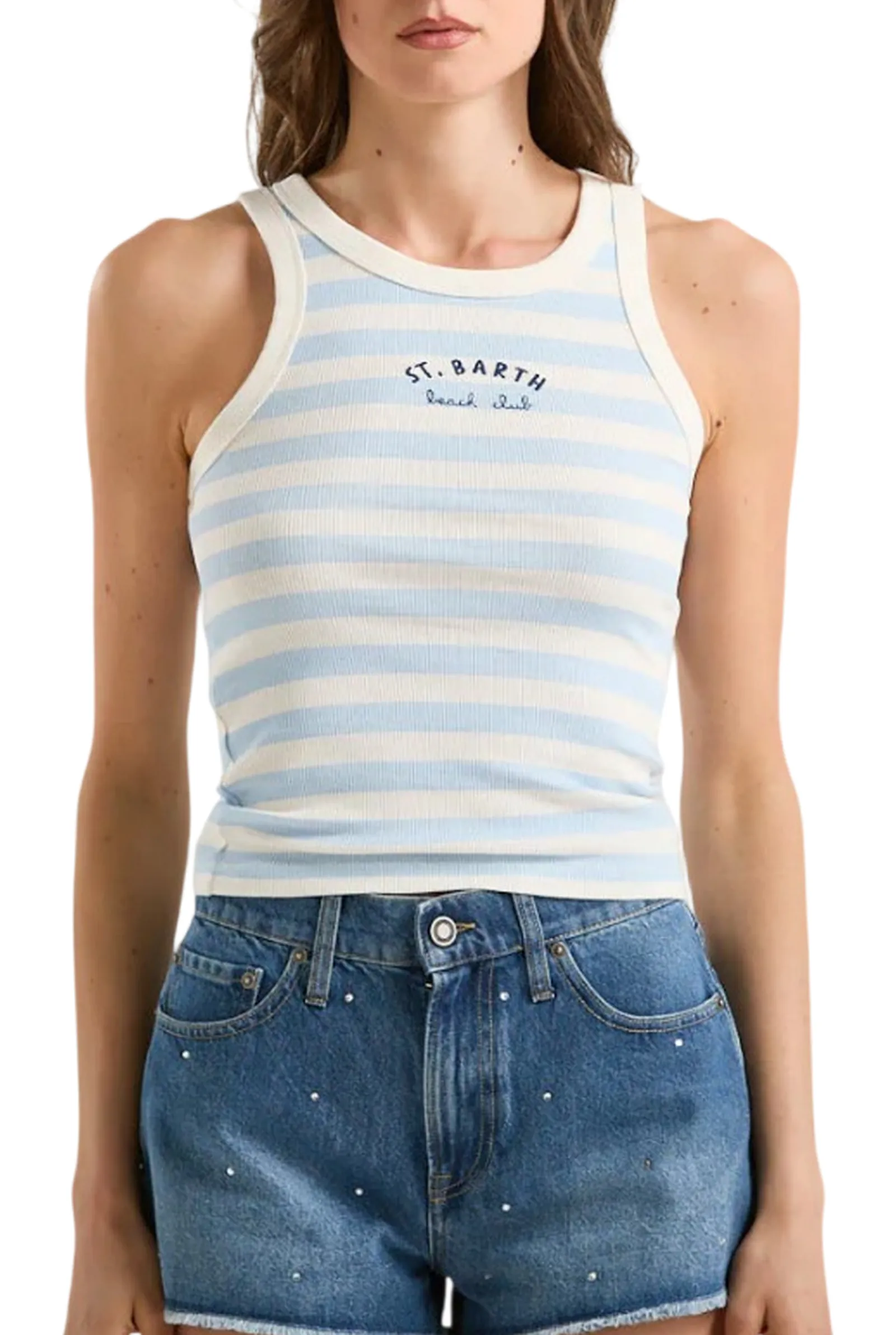 Mc2 Saint Barth Canotta Ada Azzurro Adi001-08756L 182933