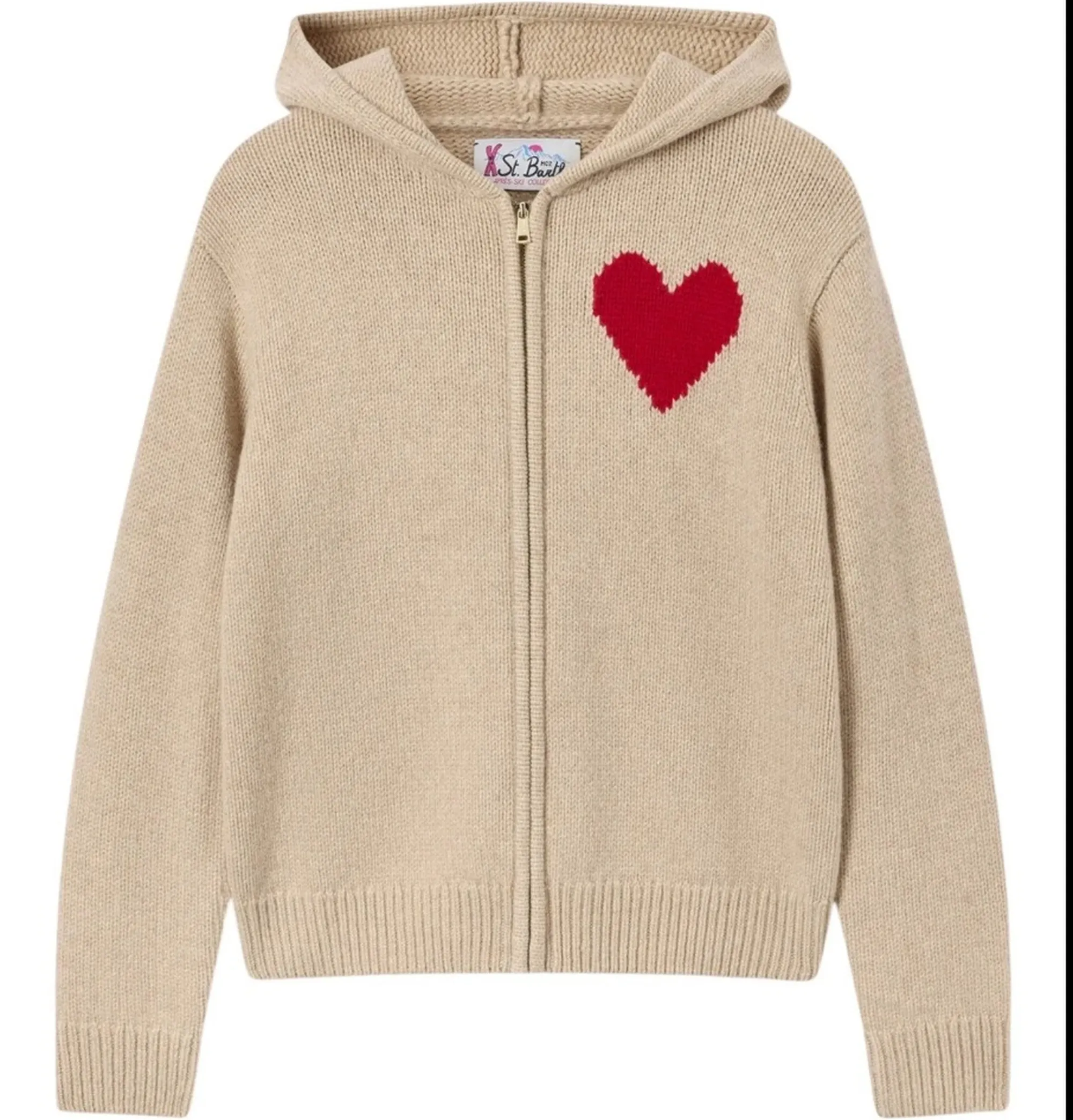 Mc2 Saint Barth B'Kyla Cardigan With St. Barth Intarsia' Beige Kyla005-00251M 193121