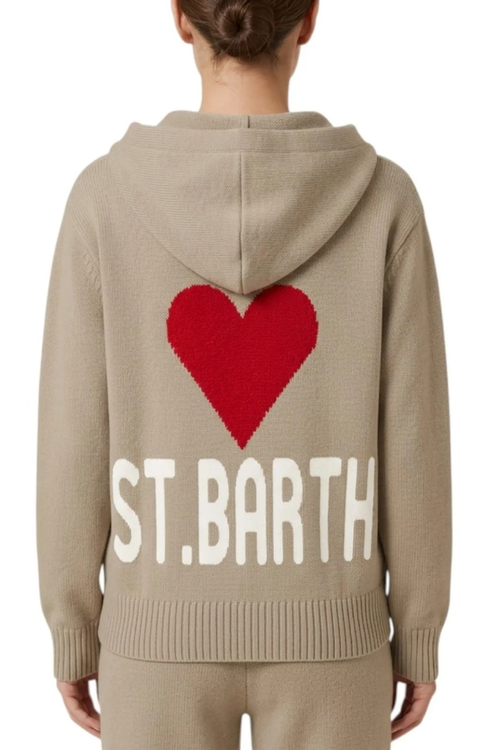 Mc2 Saint Barth B'Kyla Cardigan With St. Barth Intarsia' Beige Kyla005-00251M 193127
