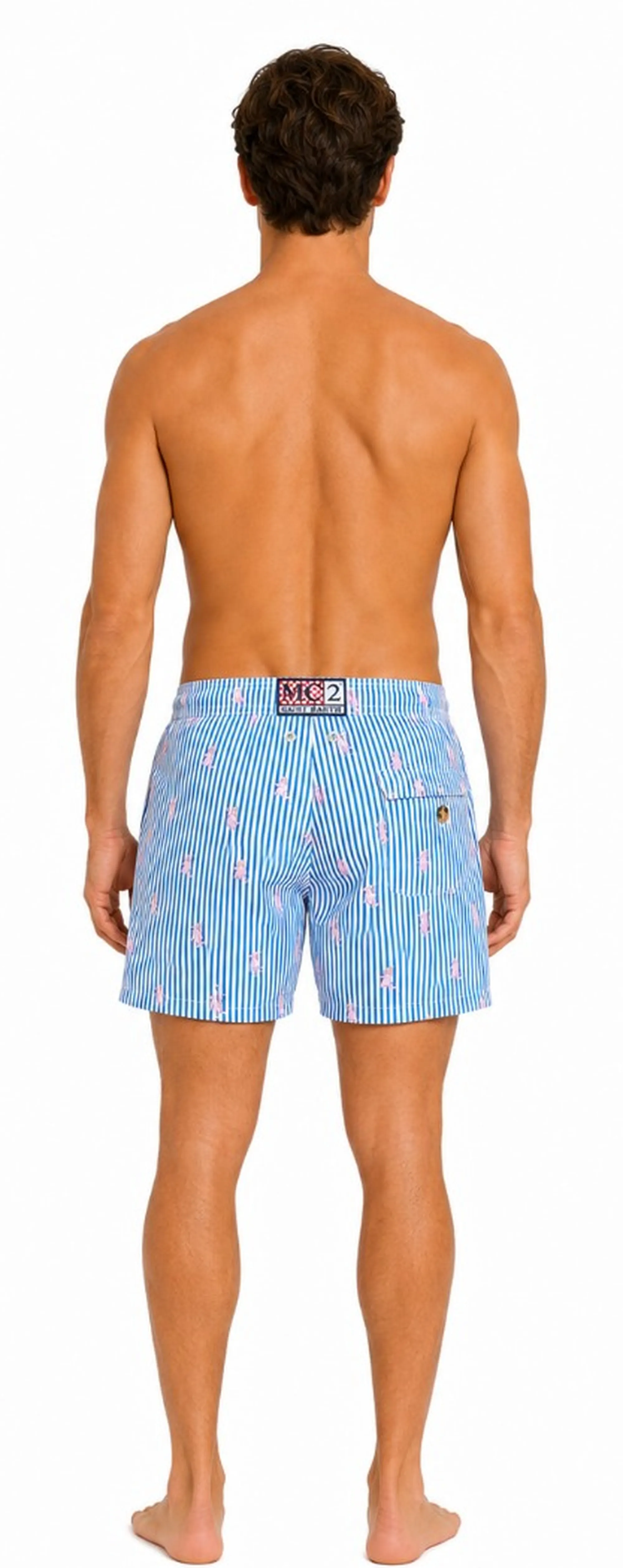 Mc2 Saint Barth Costume Monkeys Stripes Azzurro Lig0016-00225L 184056