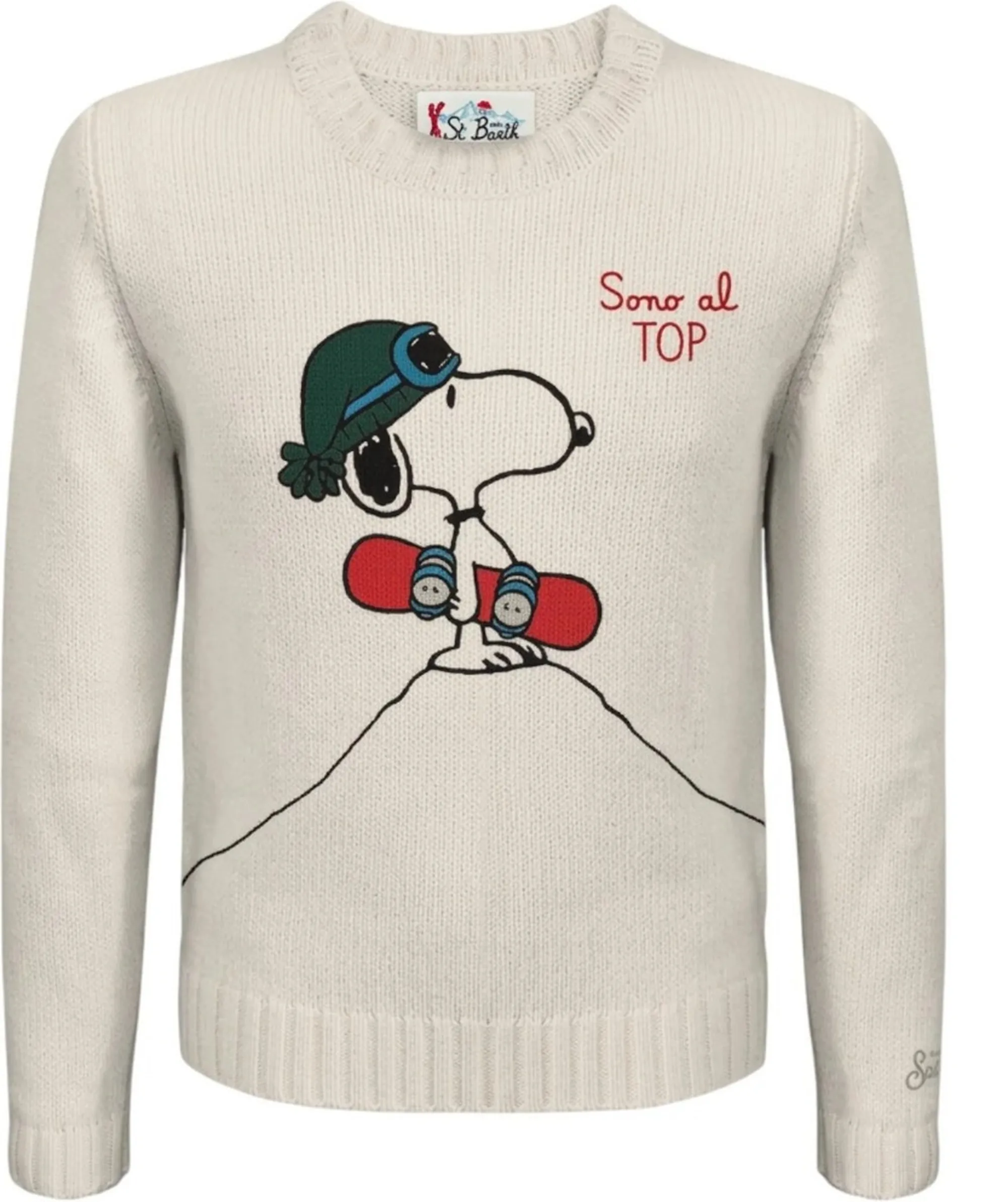 Mc2 Saint Barth B'Bombardino Light Sweater With Snoopy Inlay And Embroidery' To Put Bomd005-03340M 192707