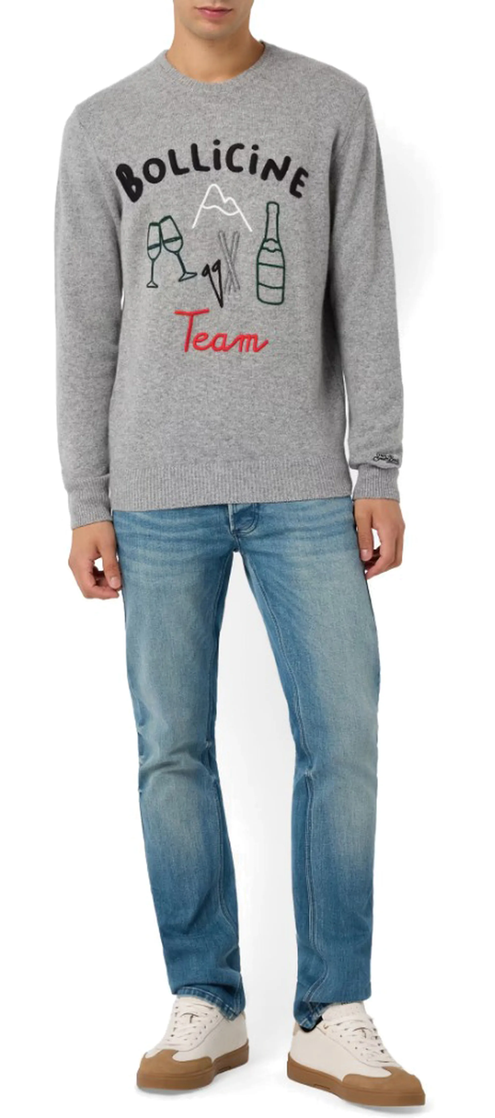 Mc2 Saint Barth Maglia Heron Bollicine Line Grigio Hre0001-02962I 164518