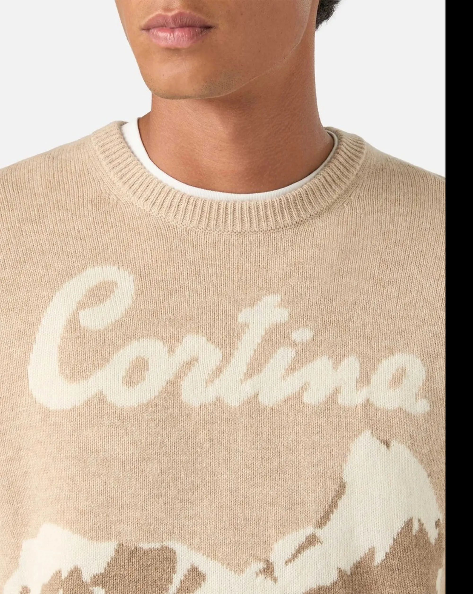 Mc2 Saint Barth B'Heron Sweater With Cortina Intarsia' Beige Her0011-00515M 192701